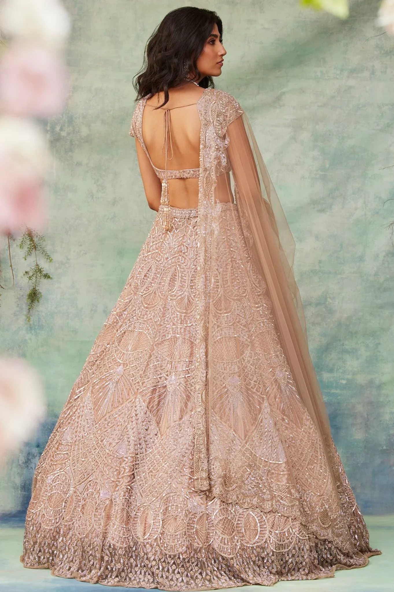 BELLA - Hand-Embroidered Crystal Lehenga - Image 7