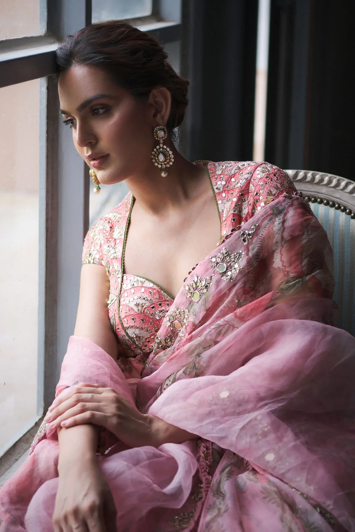BENU - Pre-Draped Embroidered Saree - Image 2