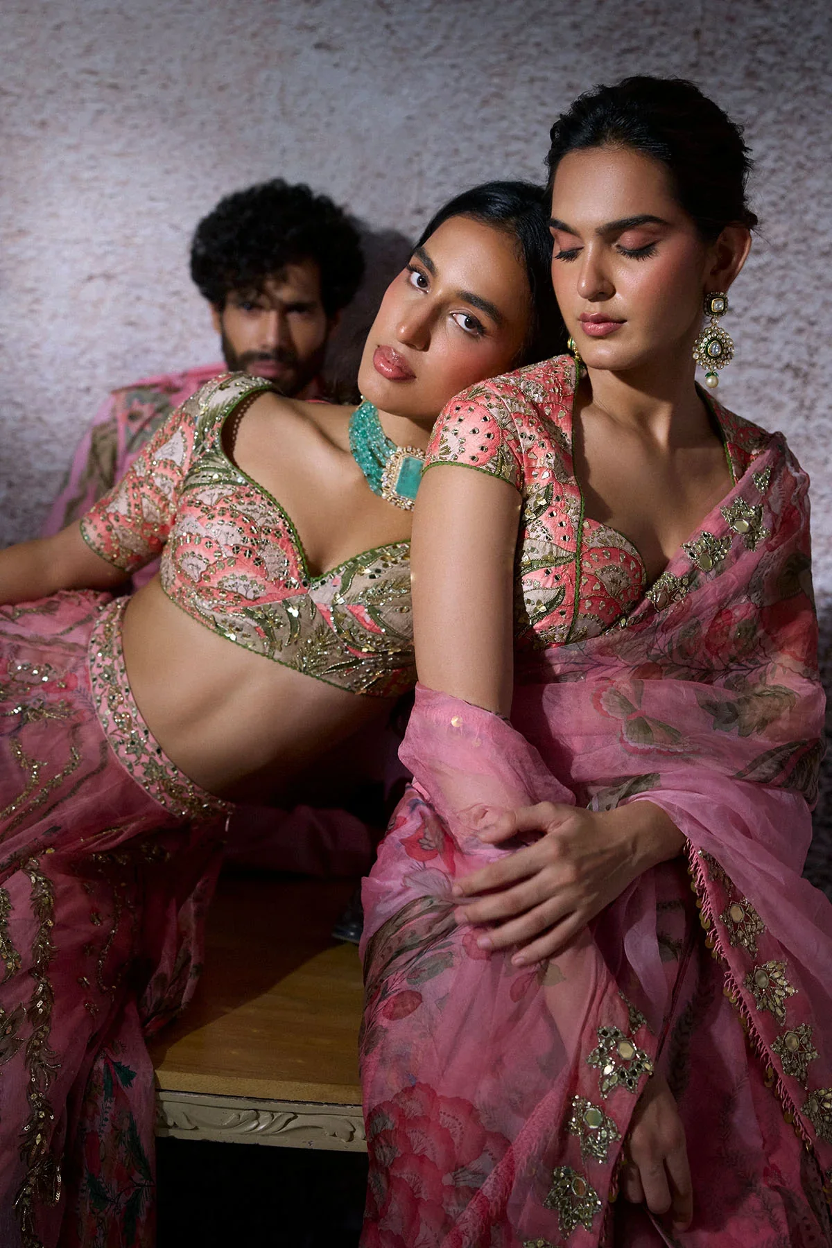 BENU - Pre-Draped Embroidered Saree - Image 4