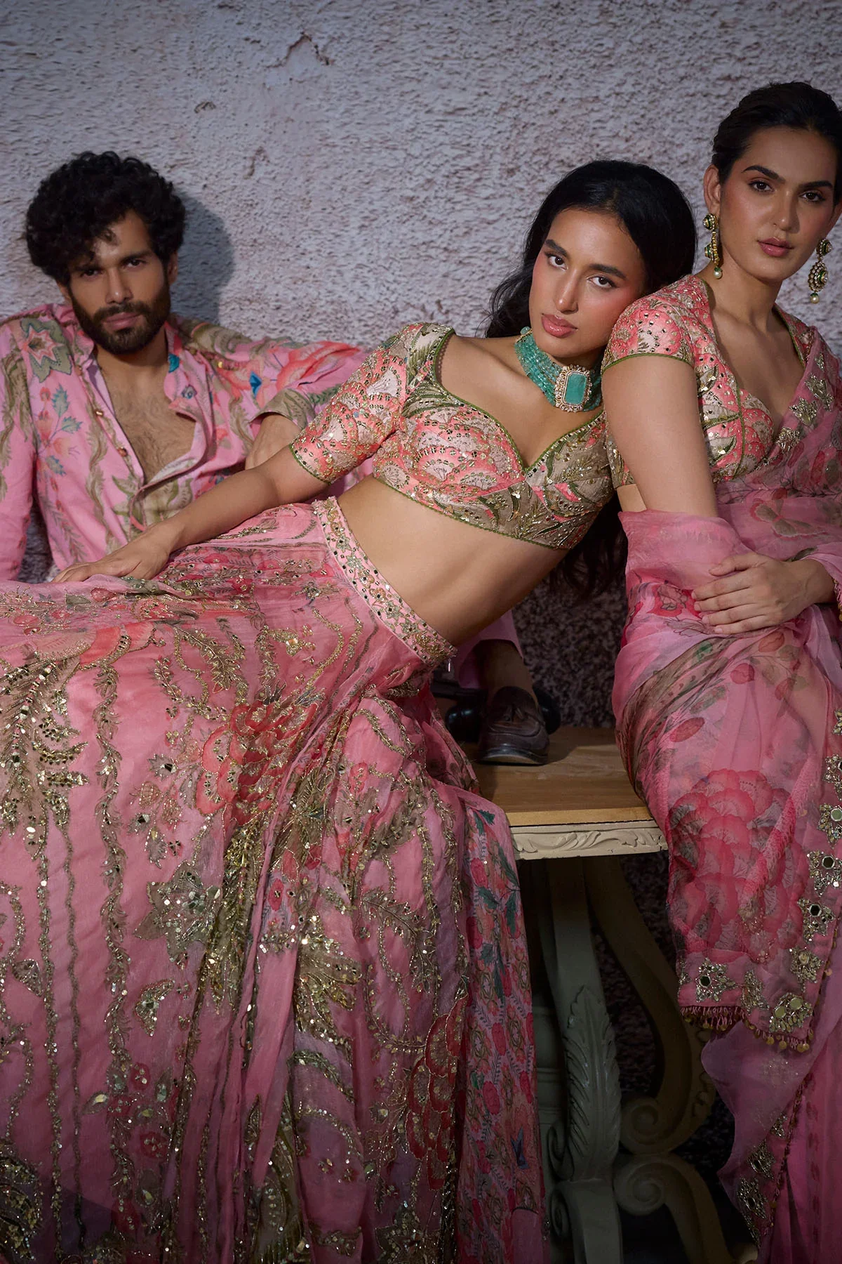 BENU - Pre-Draped Embroidered Saree - Image 5