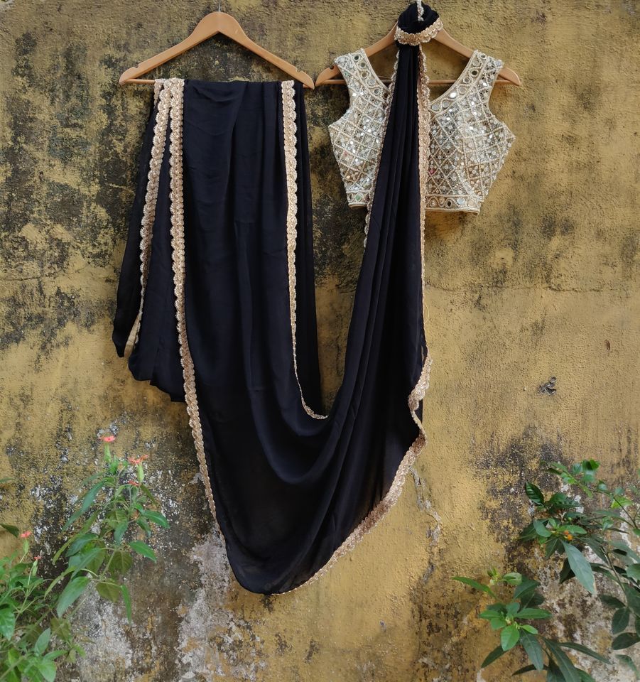 Black Georgette Saree