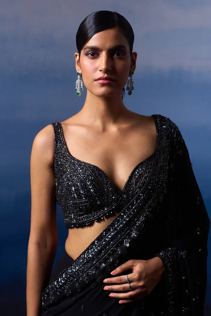 Black Georgette Saree - Image 3