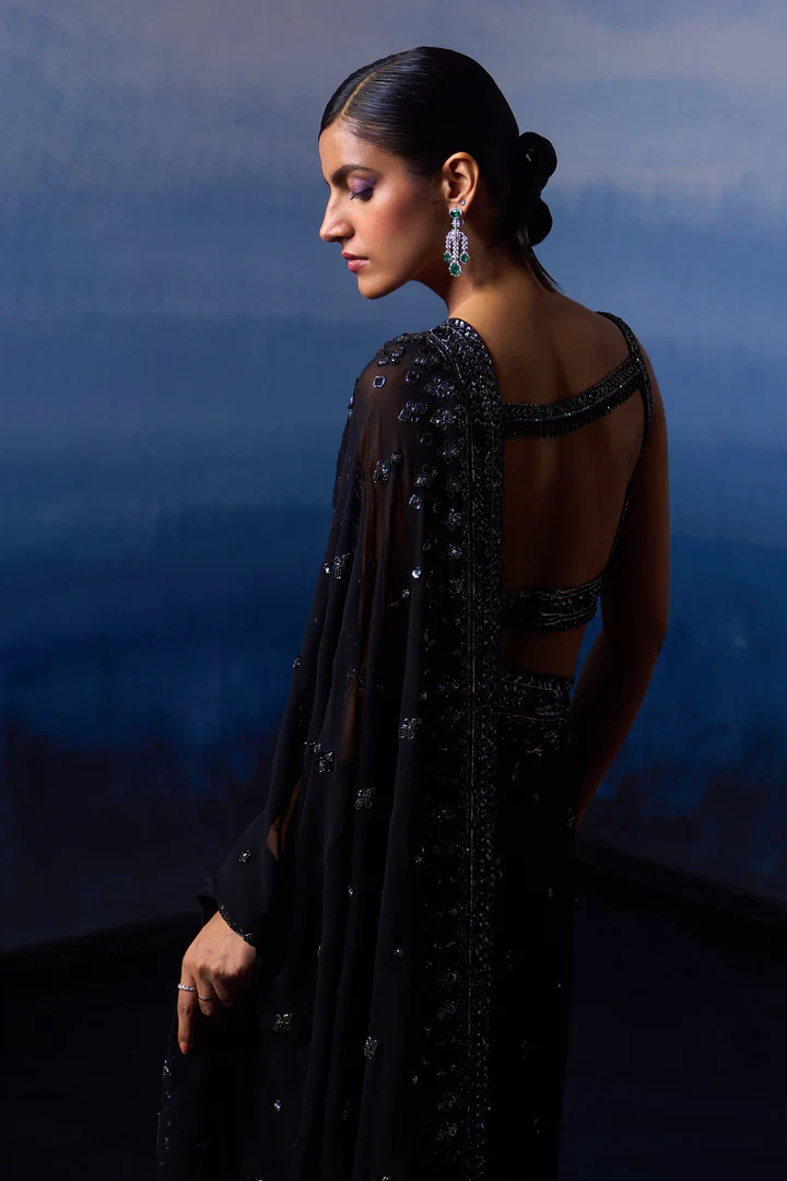 Black Georgette Saree - Image 5