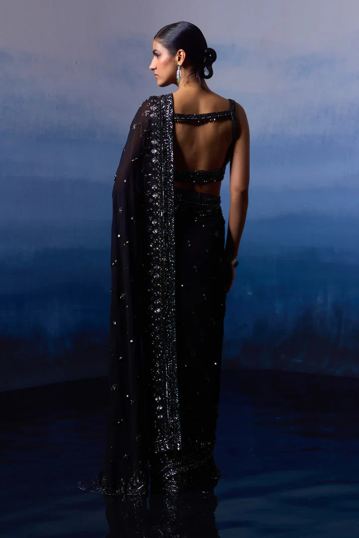 Black Georgette Saree - Image 6