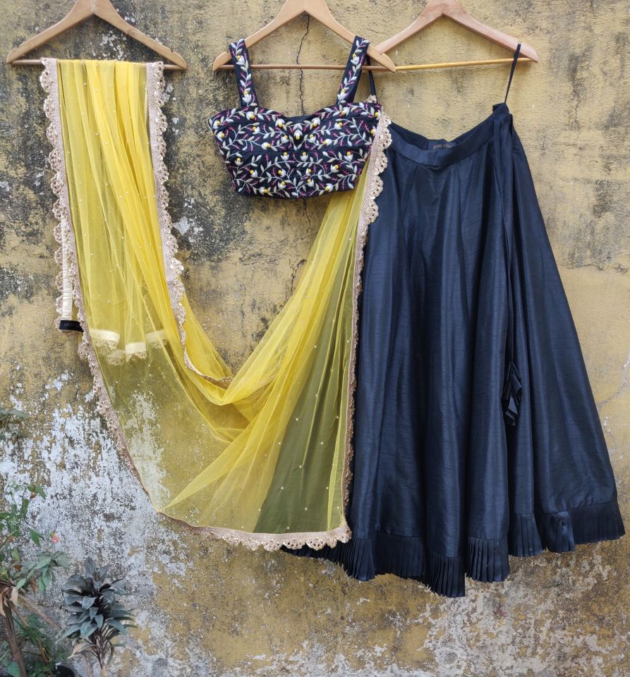Black Ruffle Lehenga - Image 2
