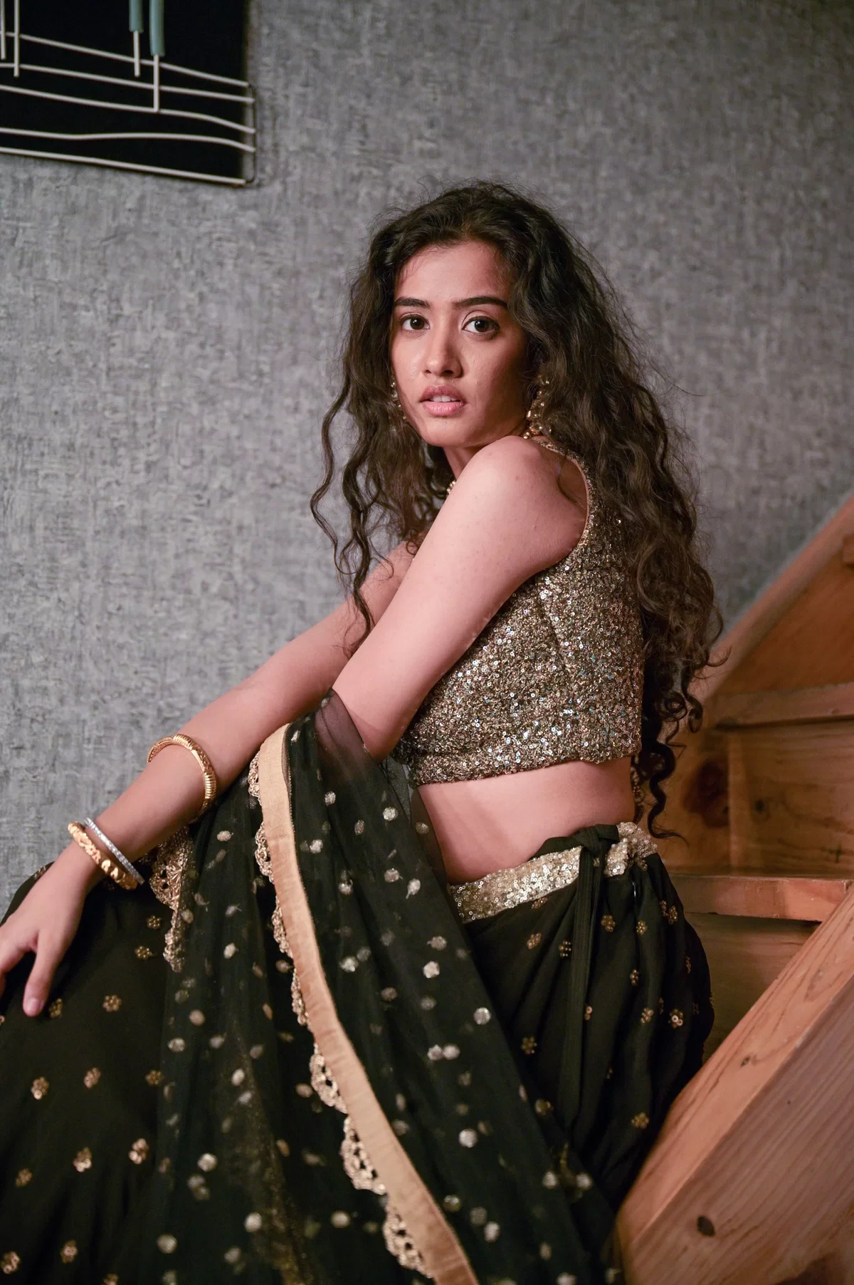 Black Sharmily Lehenga Set with Sequin Blouse - Image 10