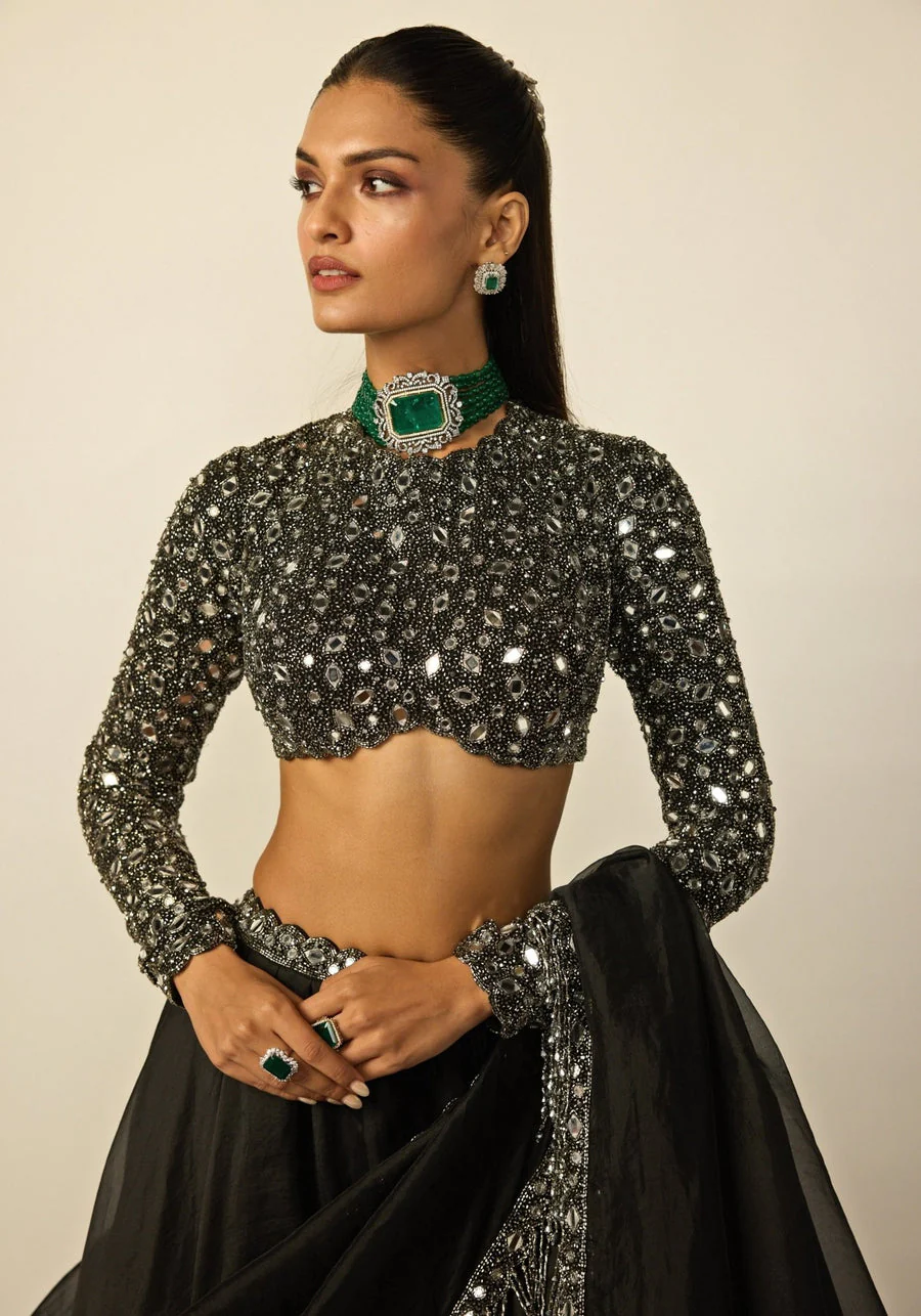 Black tassel lehenga set - Image 5