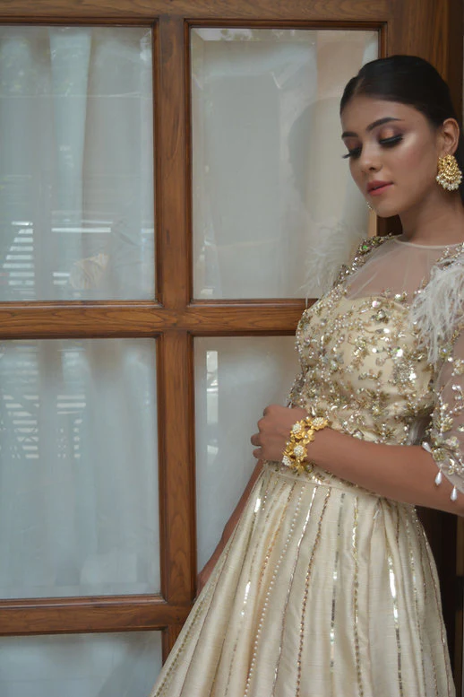 Blond Feather Lehenga - Image 2