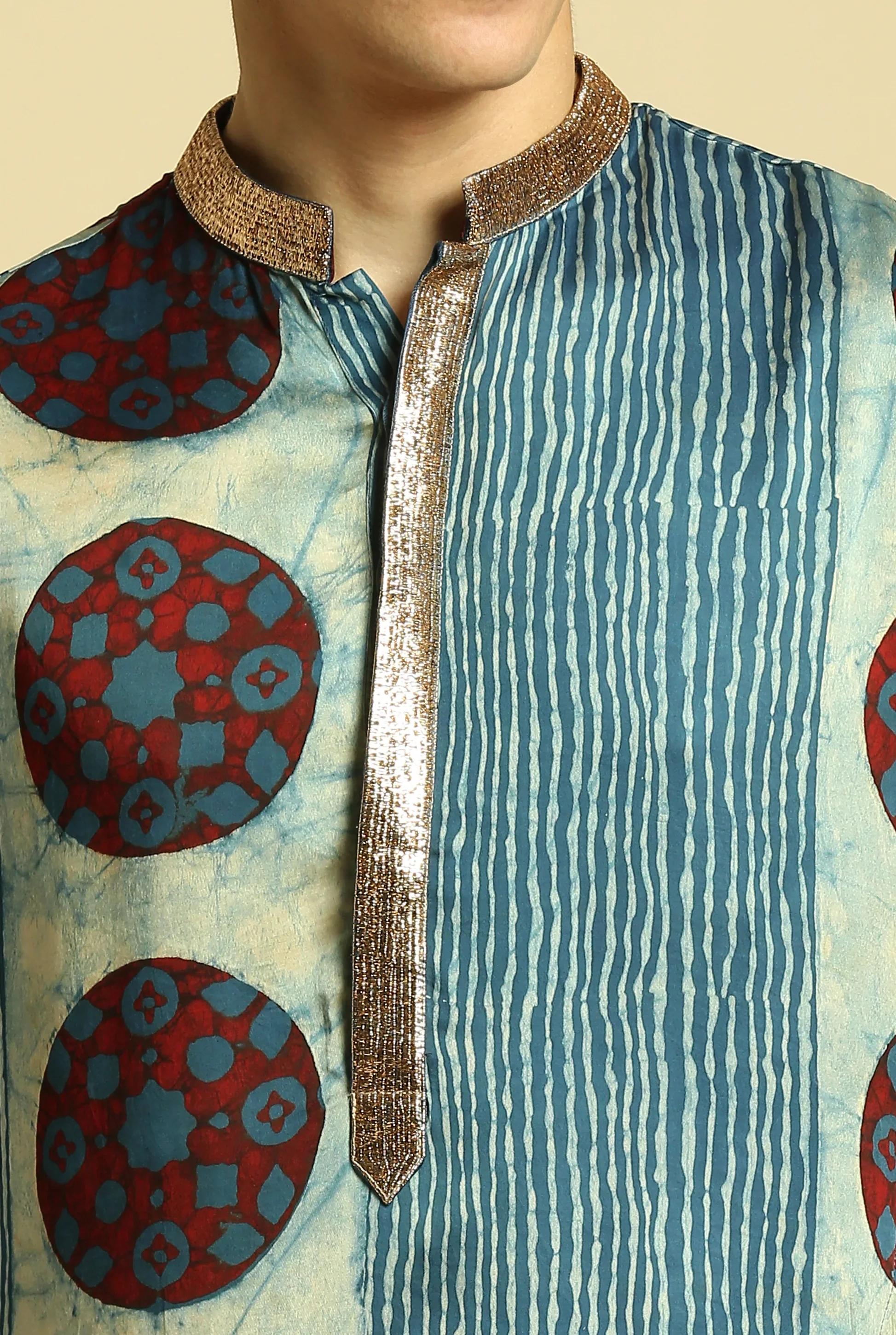 Blue Ajrakh Printed Kurta With Pant - Image 5