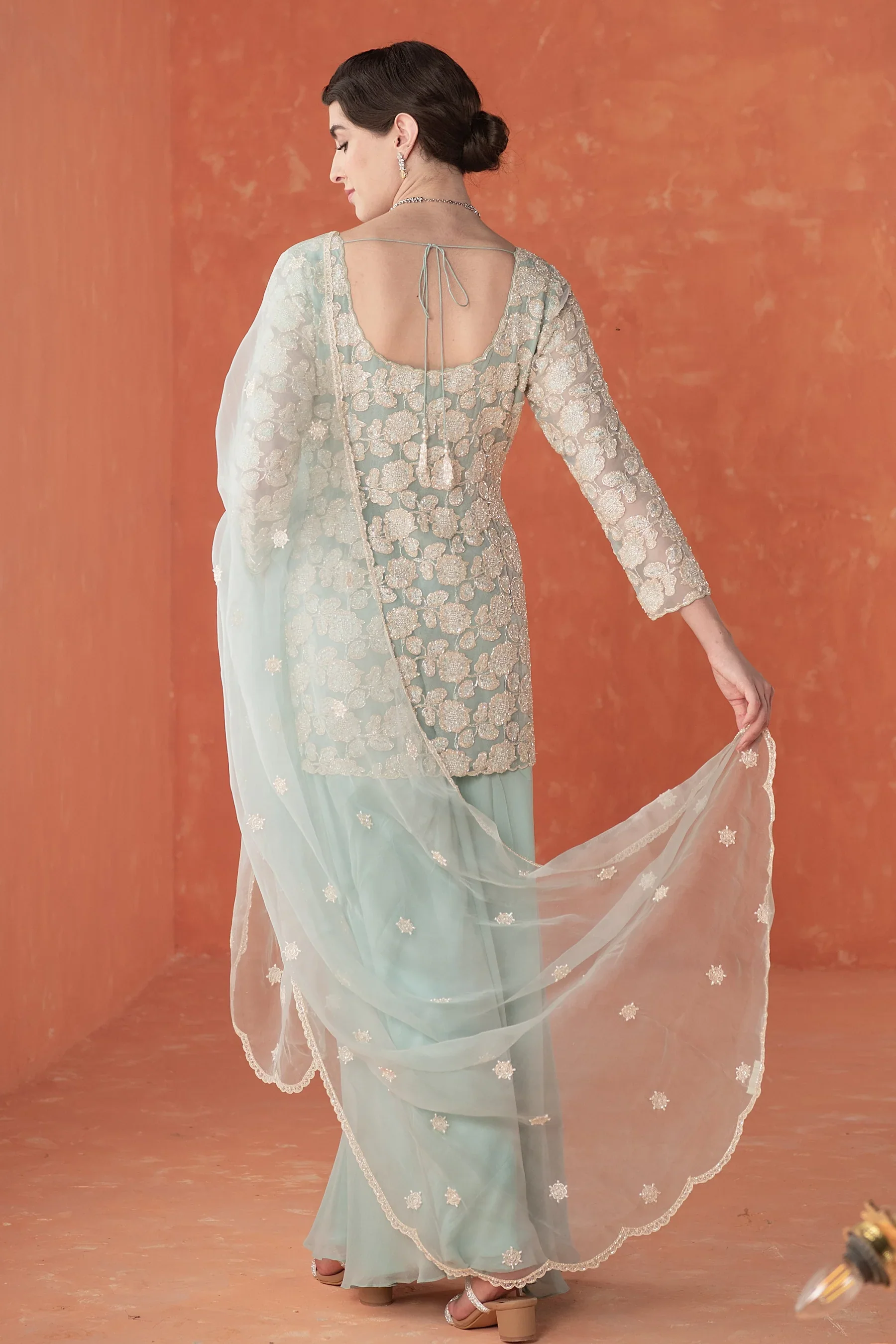 Blue Folliage Kurta - Image 2