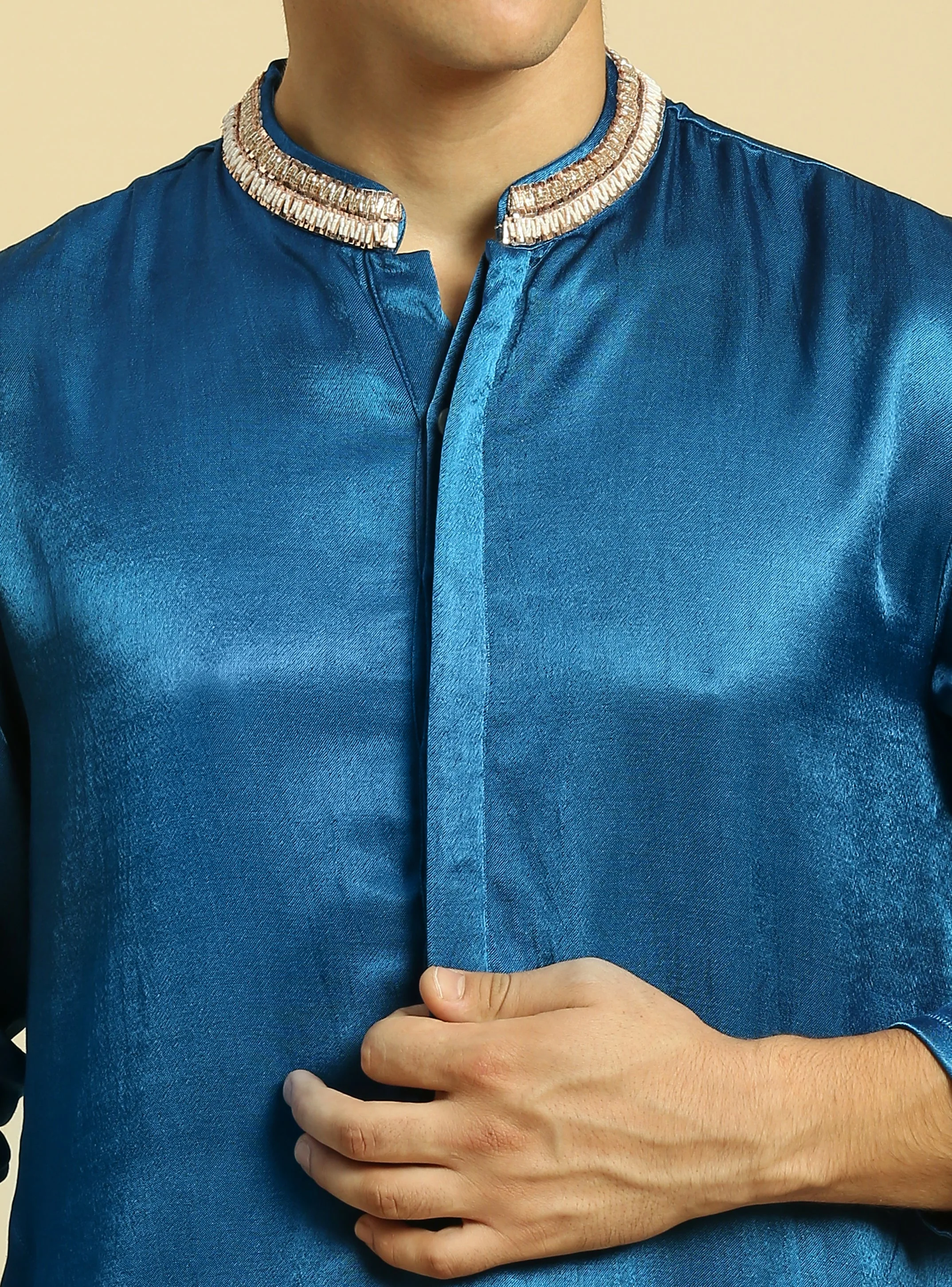 Blue Kurta With Pant - Image 3
