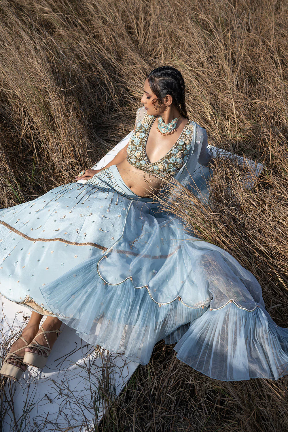 Blue Lehenga - Image 8
