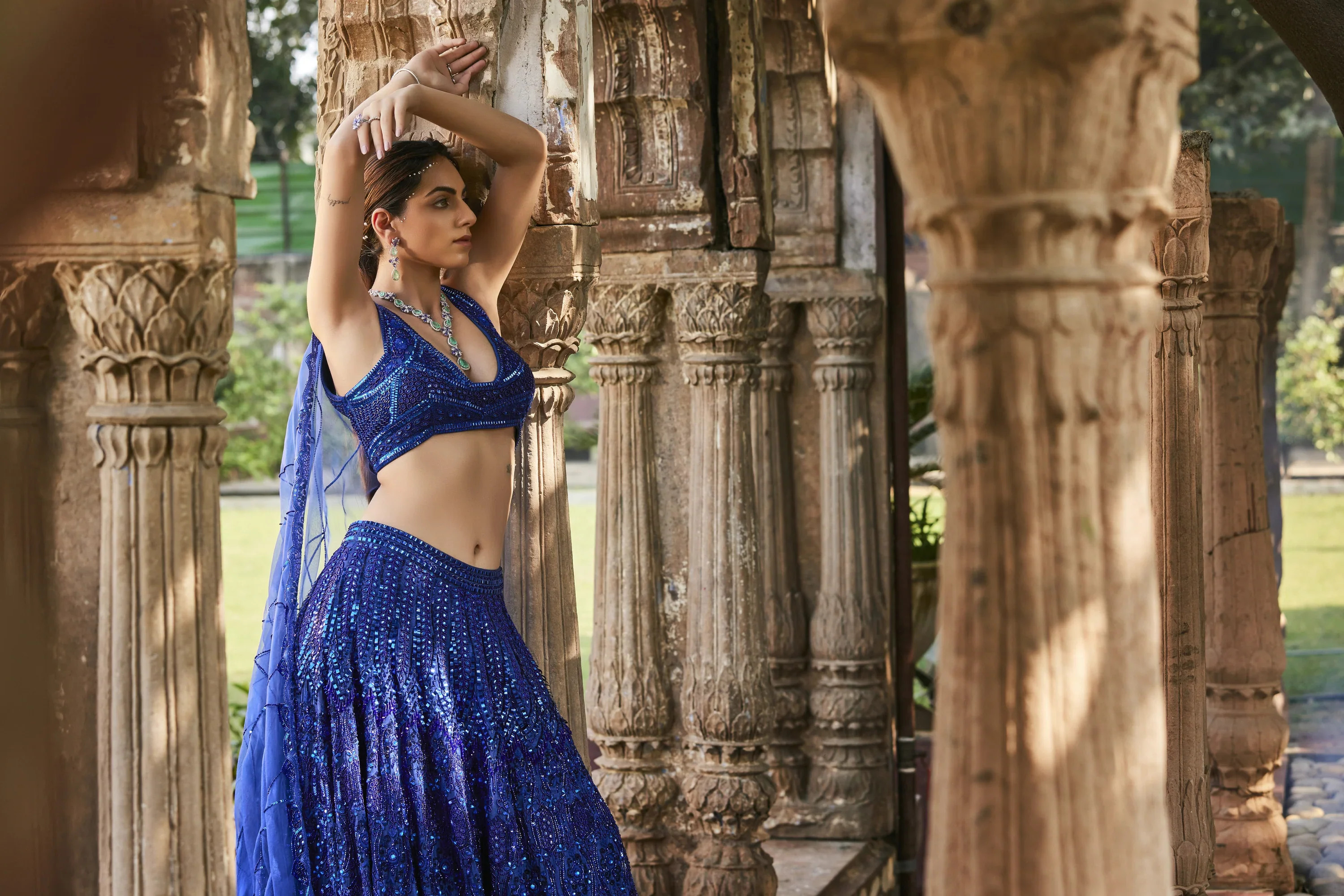 Blue Lehenga Set - Image 4