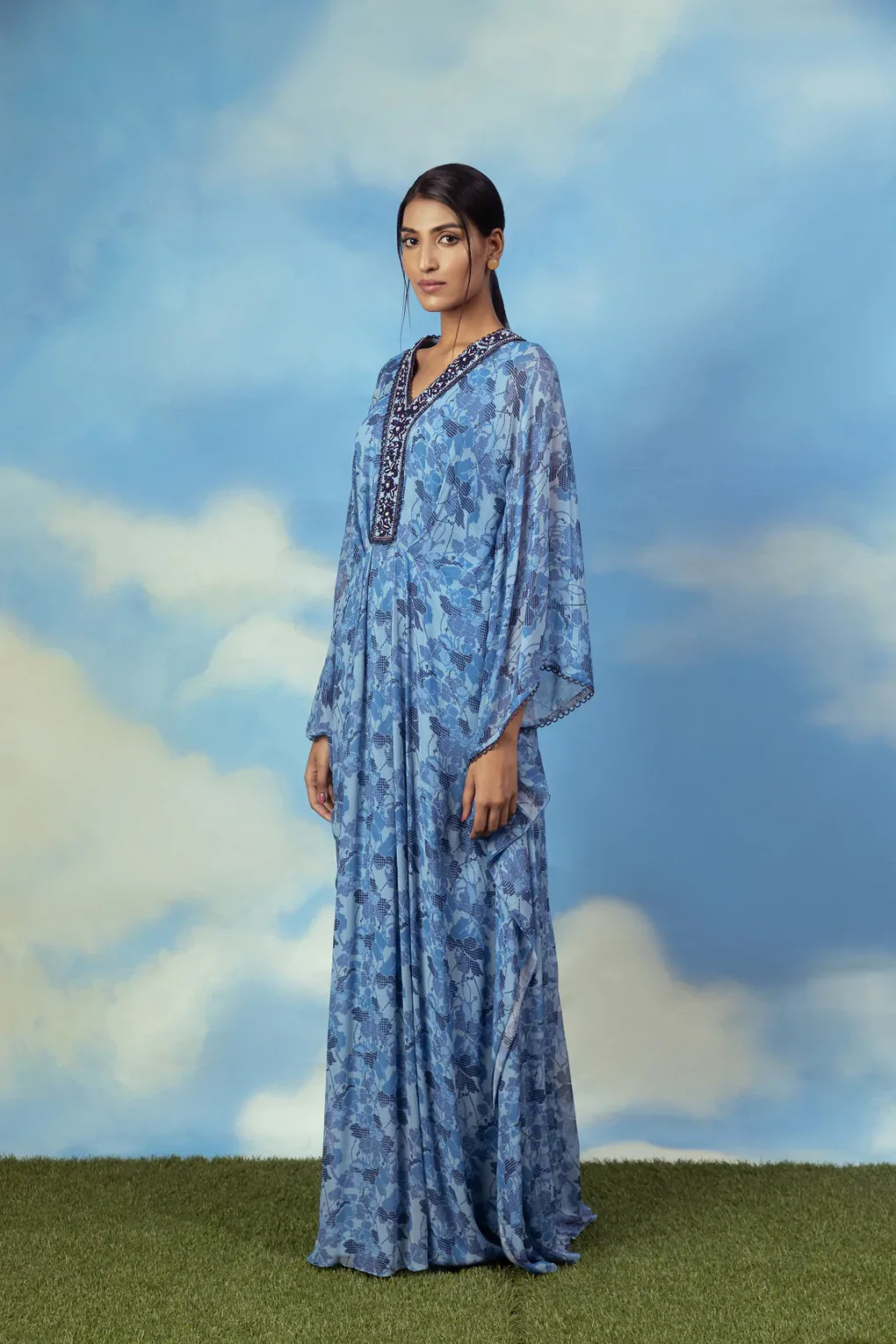 Blue Printed Kaftan - Image 3