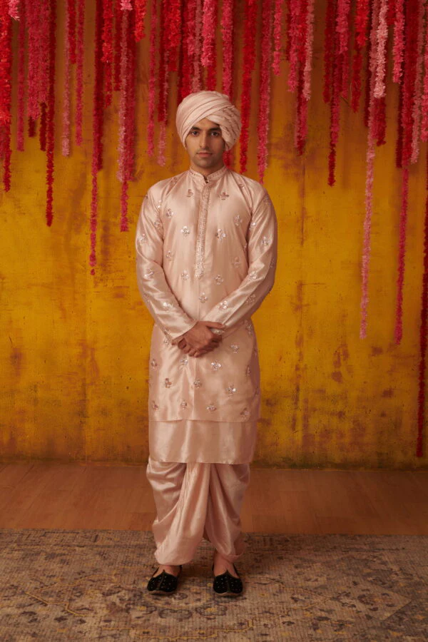 Blush Kurta Dhoti Set - Image 3