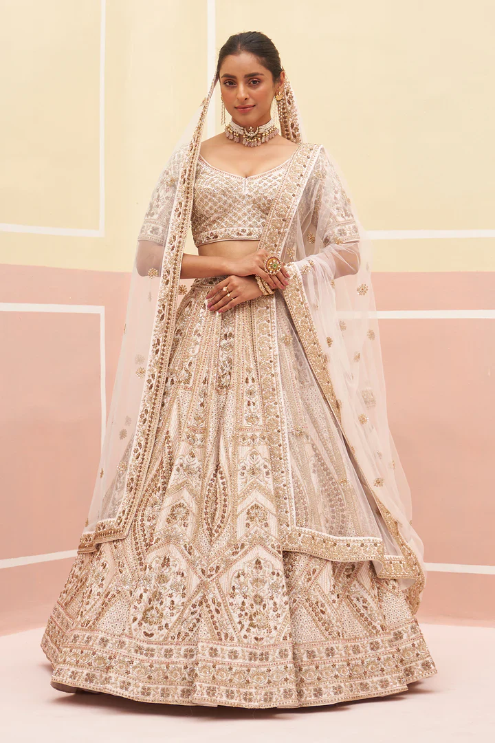 Blush Pink Raw Silk Lehnga Set
