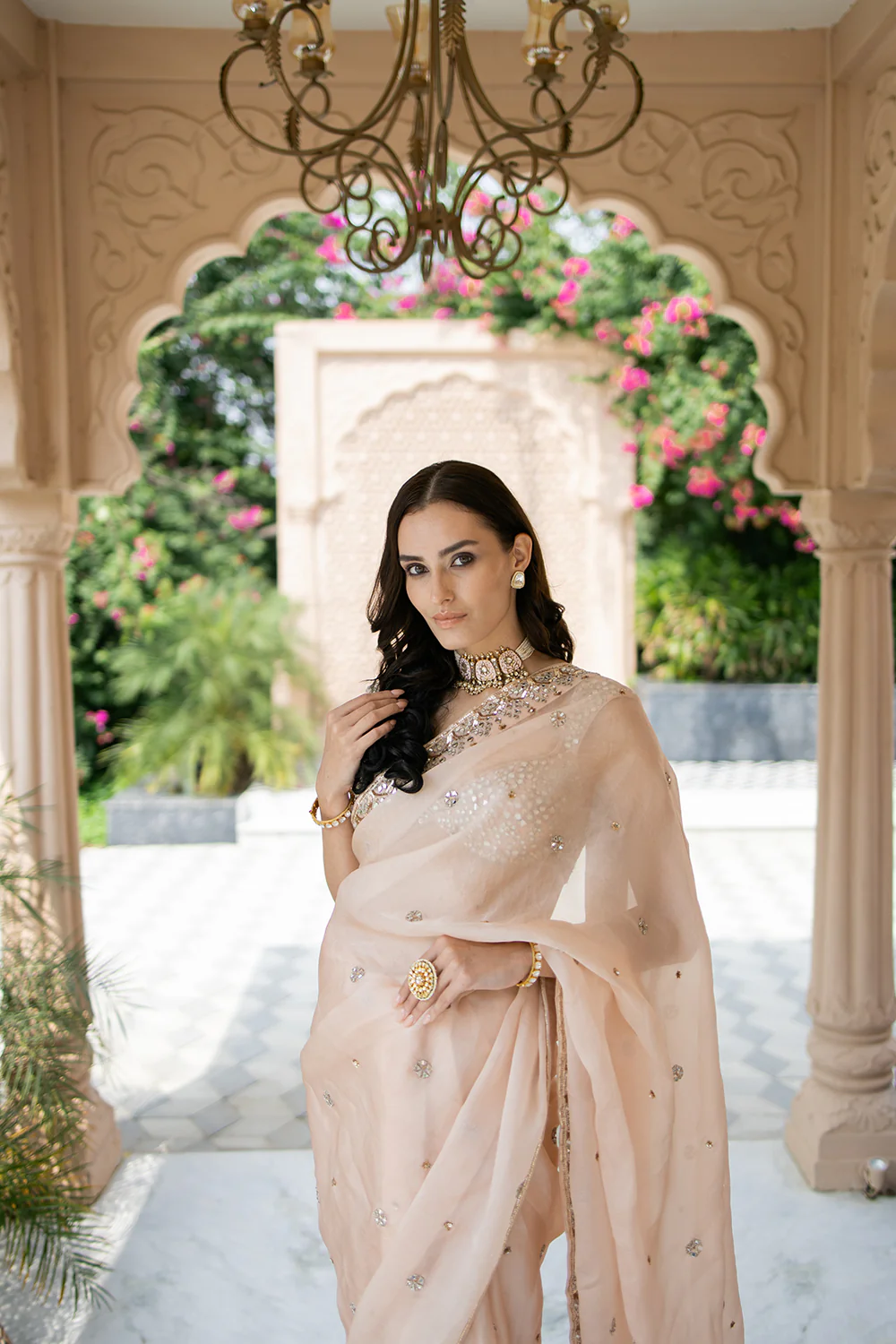 Blush Pink Saree - Image 3