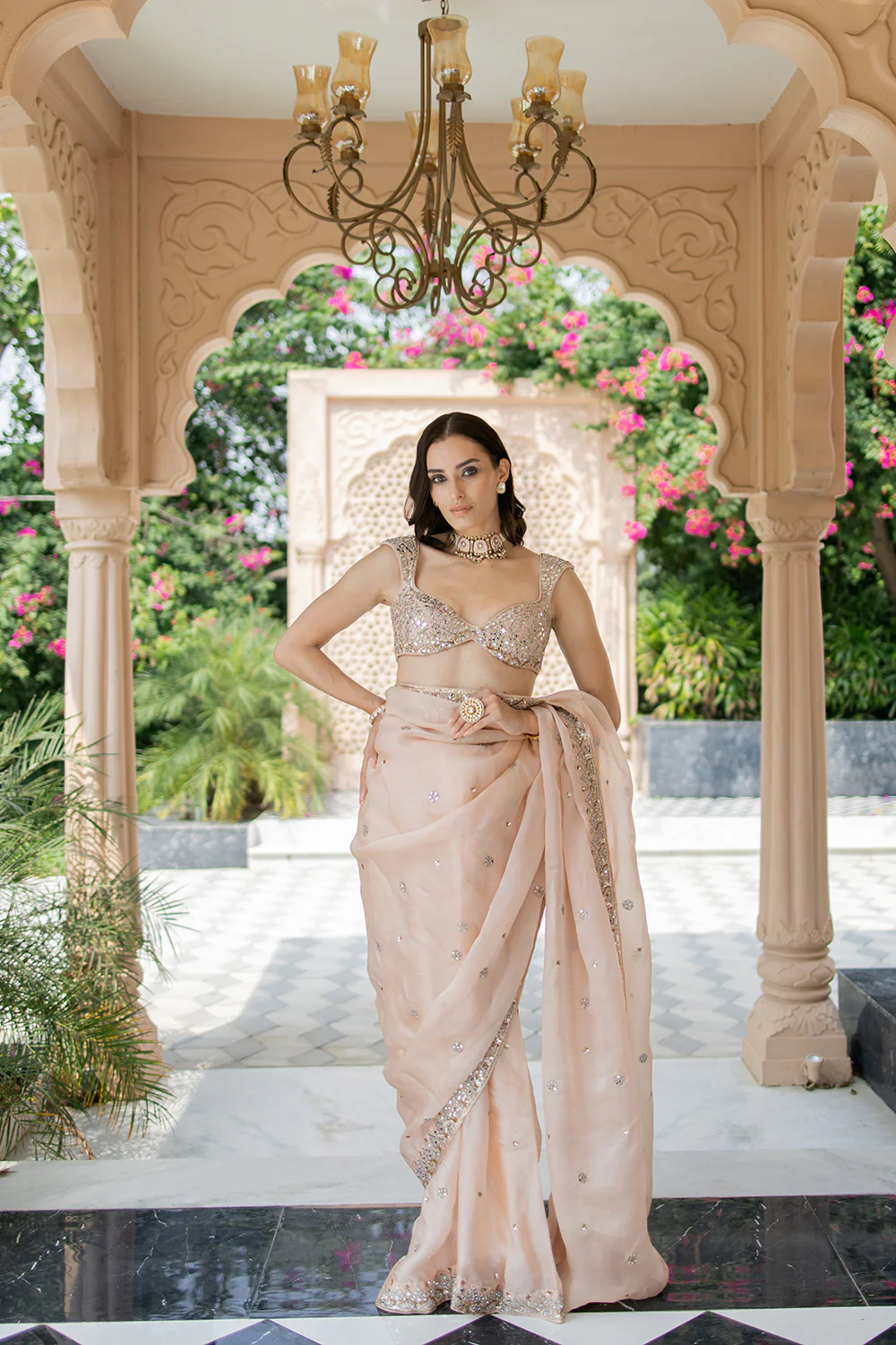 Blush Pink Saree - Image 4
