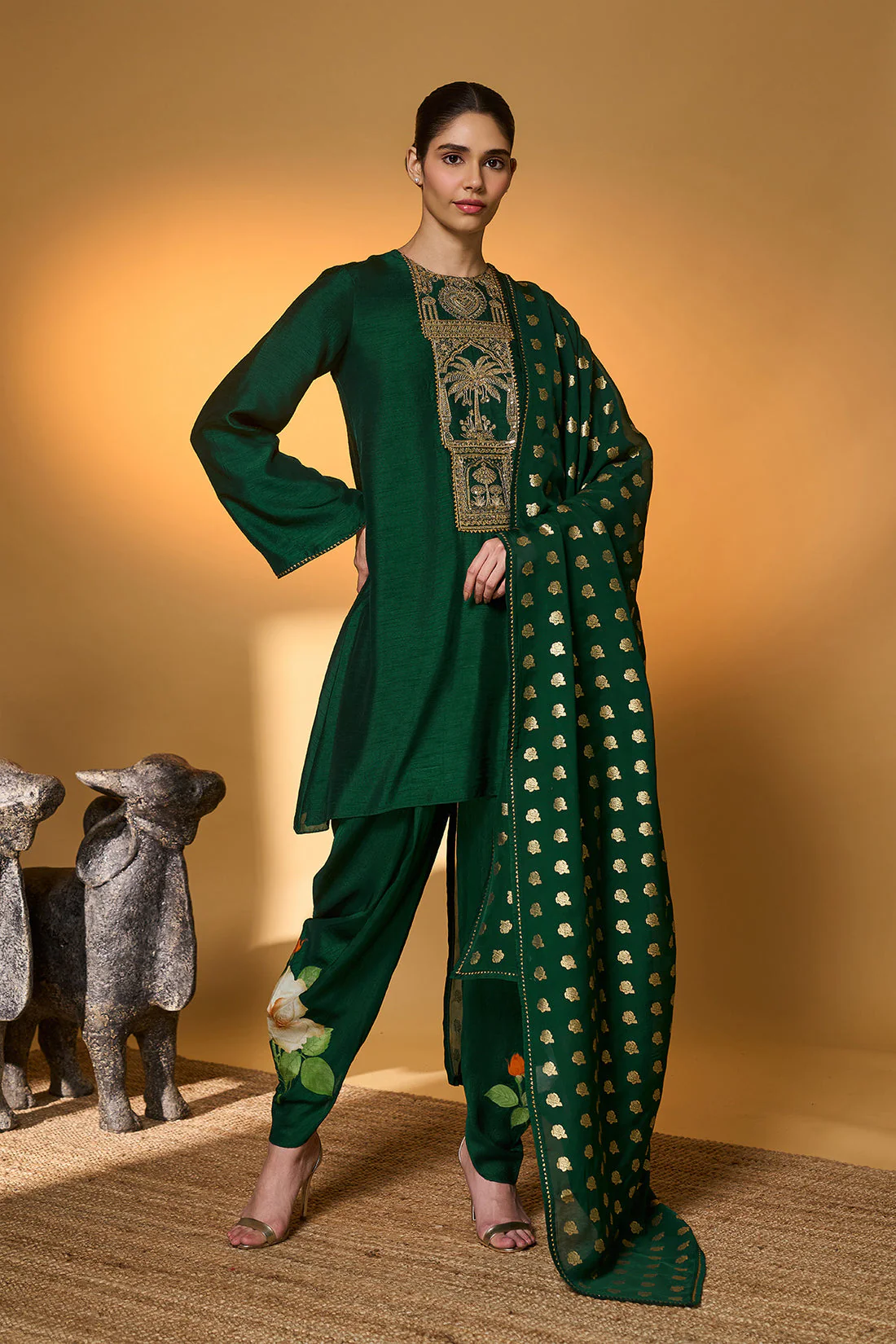 Bottle Green Kurta Set
