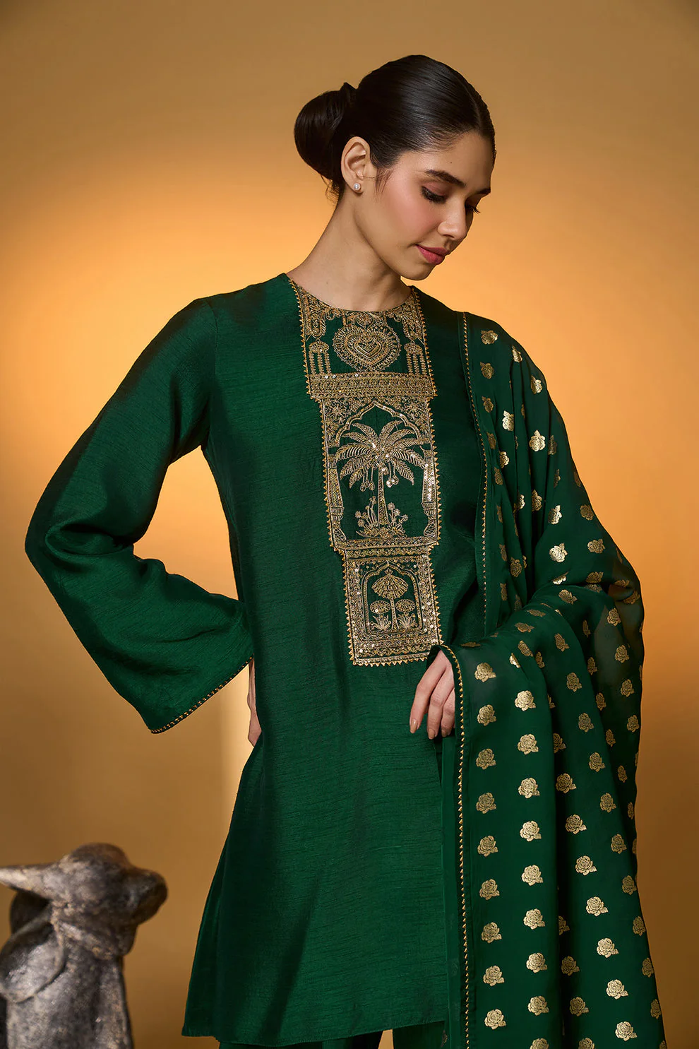 Bottle Green Kurta Set - Image 5