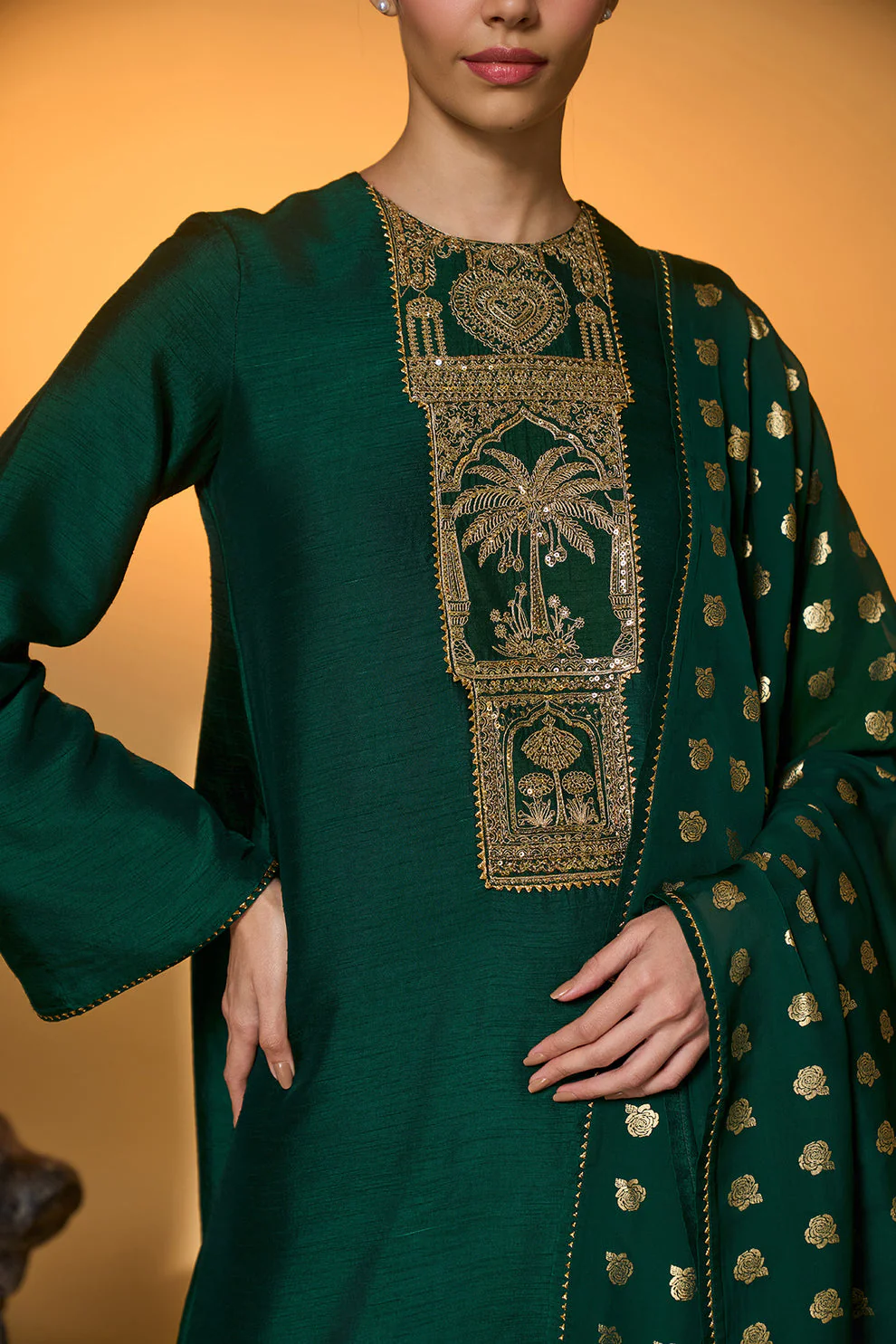 Bottle Green Kurta Set - Image 6