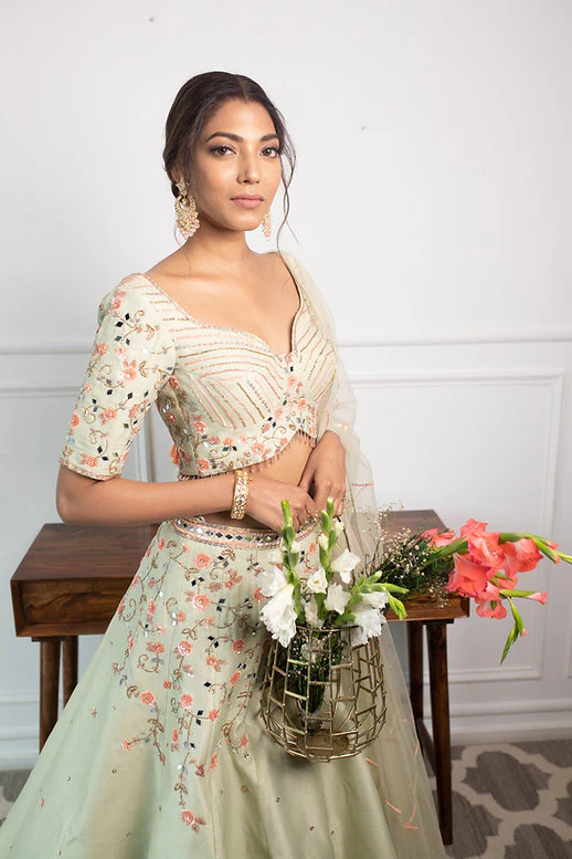 Brassica Mint Lehenga - Image 4