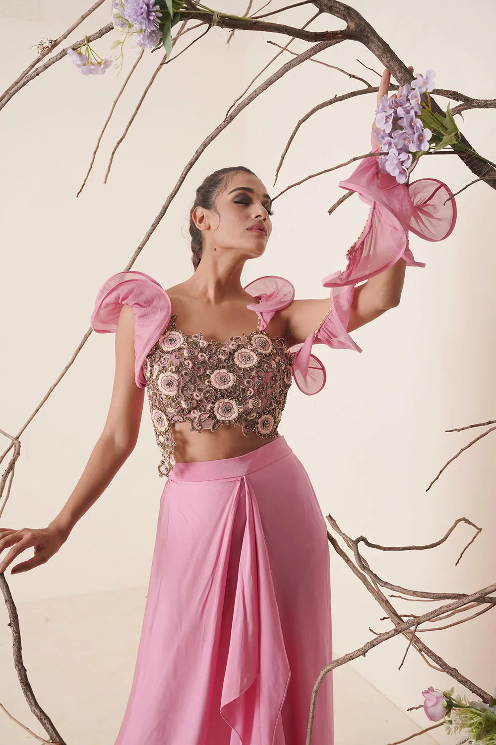 Bright Bubble & Gum Pink Skirt Set - Image 6