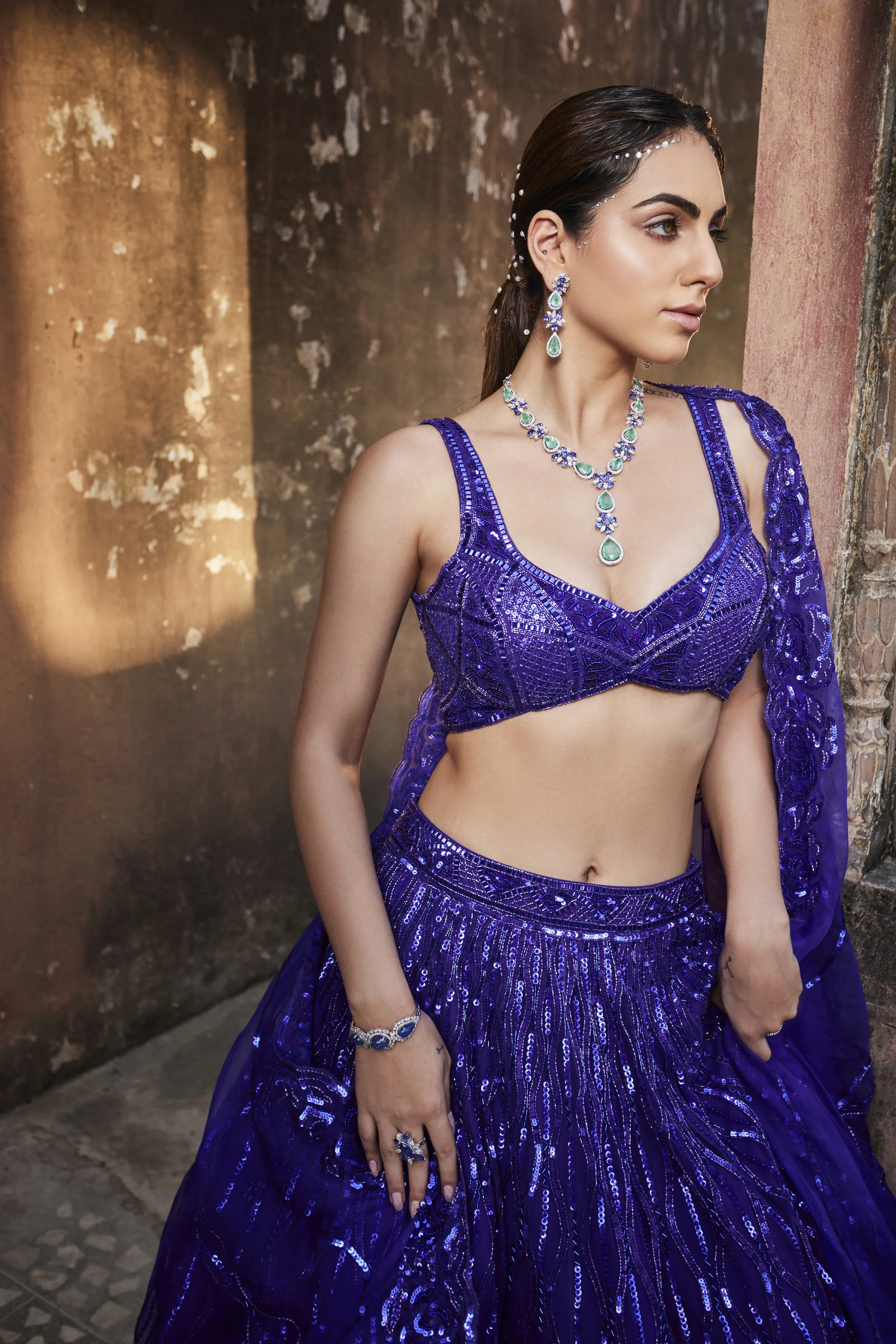 Bright Purple Lehenga Set - Image 5