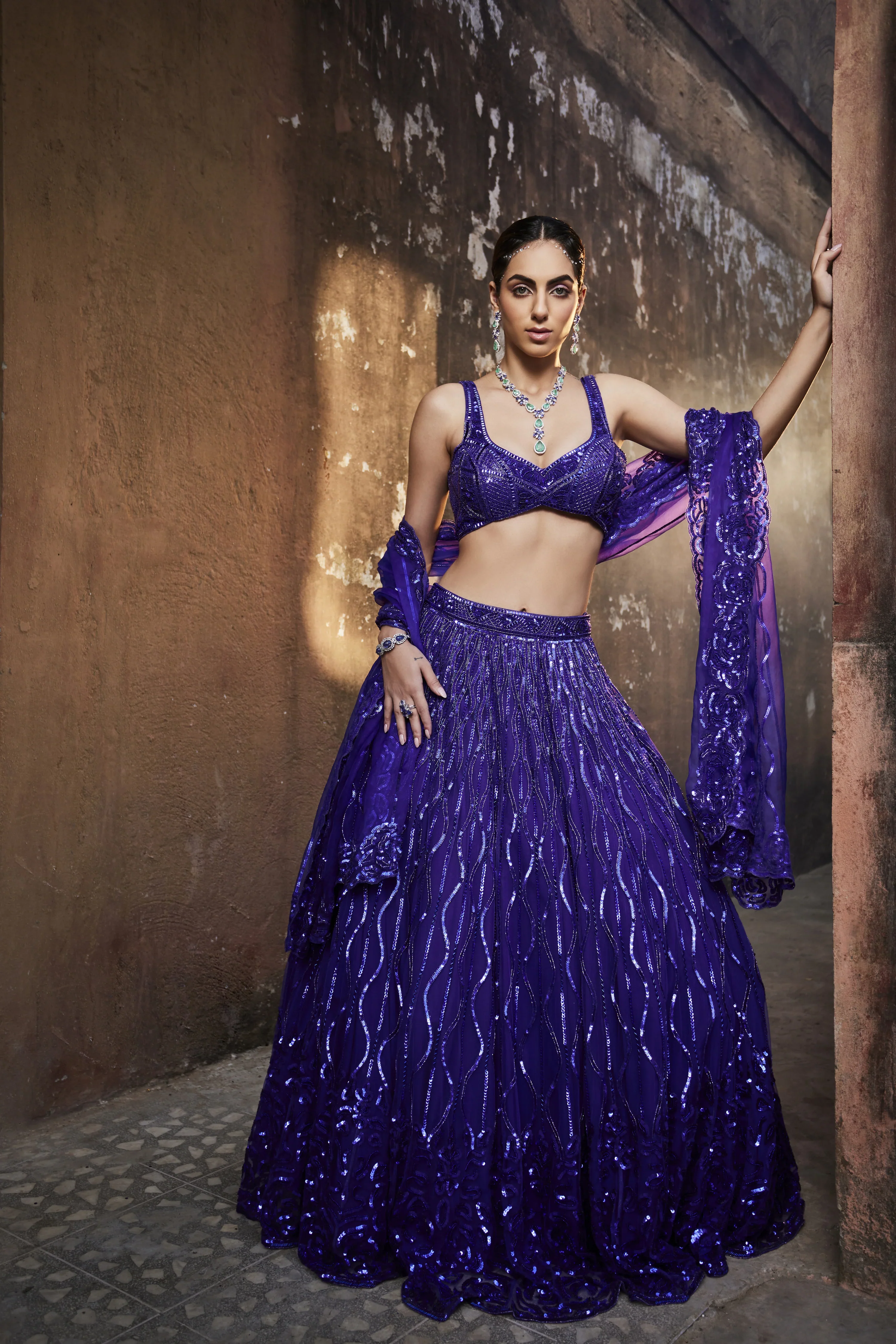Bright Purple Lehenga Set - Image 6