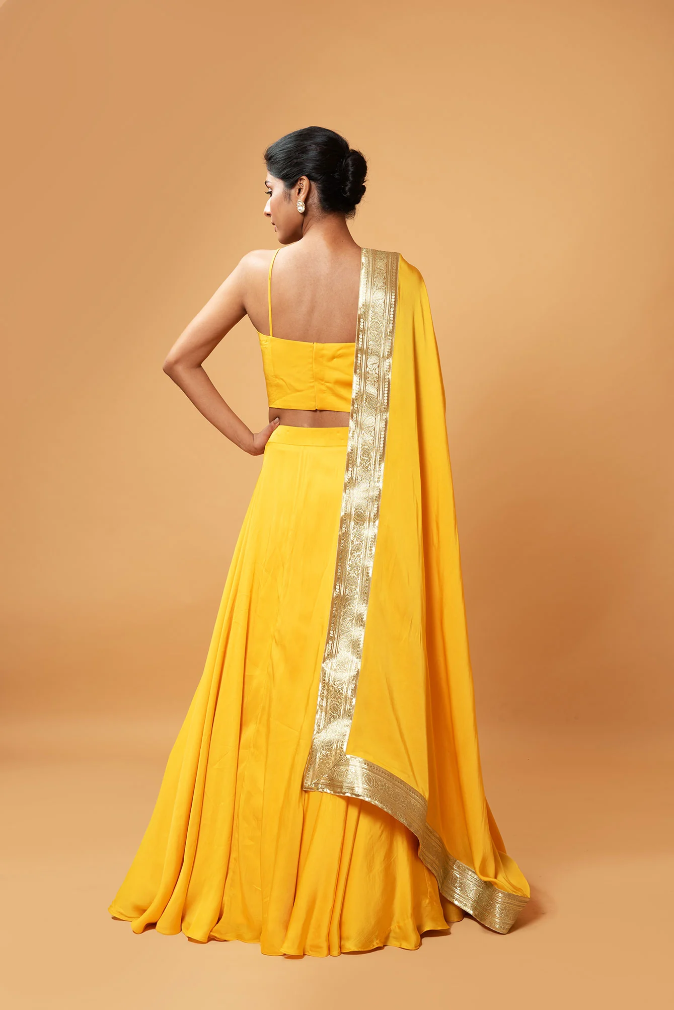 Bright Yellow Modal Lehenga Set - Image 2