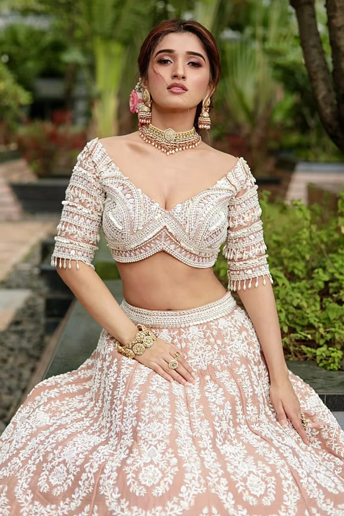 Brown Chroma Silk Lehenga Set - Image 5