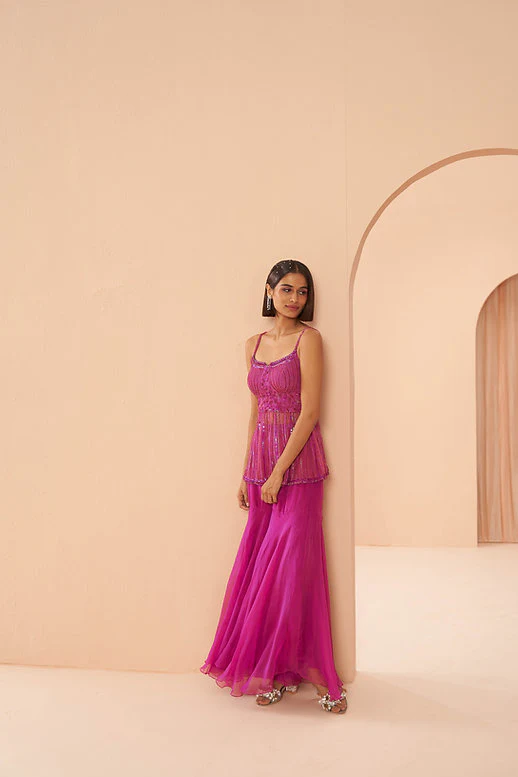 Candy Pink Sharara Set - Image 5