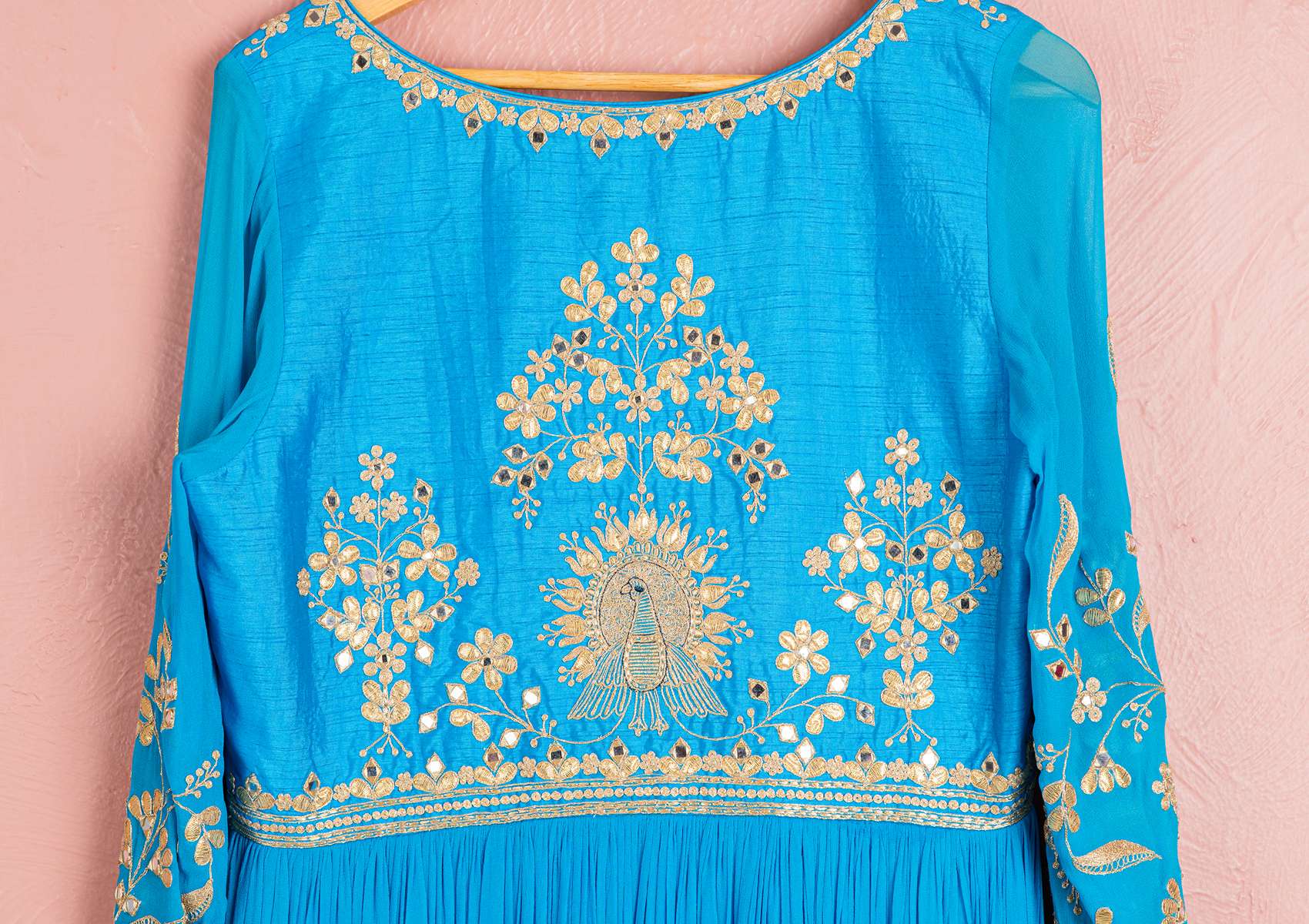 Capri Blue Gota Anarkali Set - Image 4