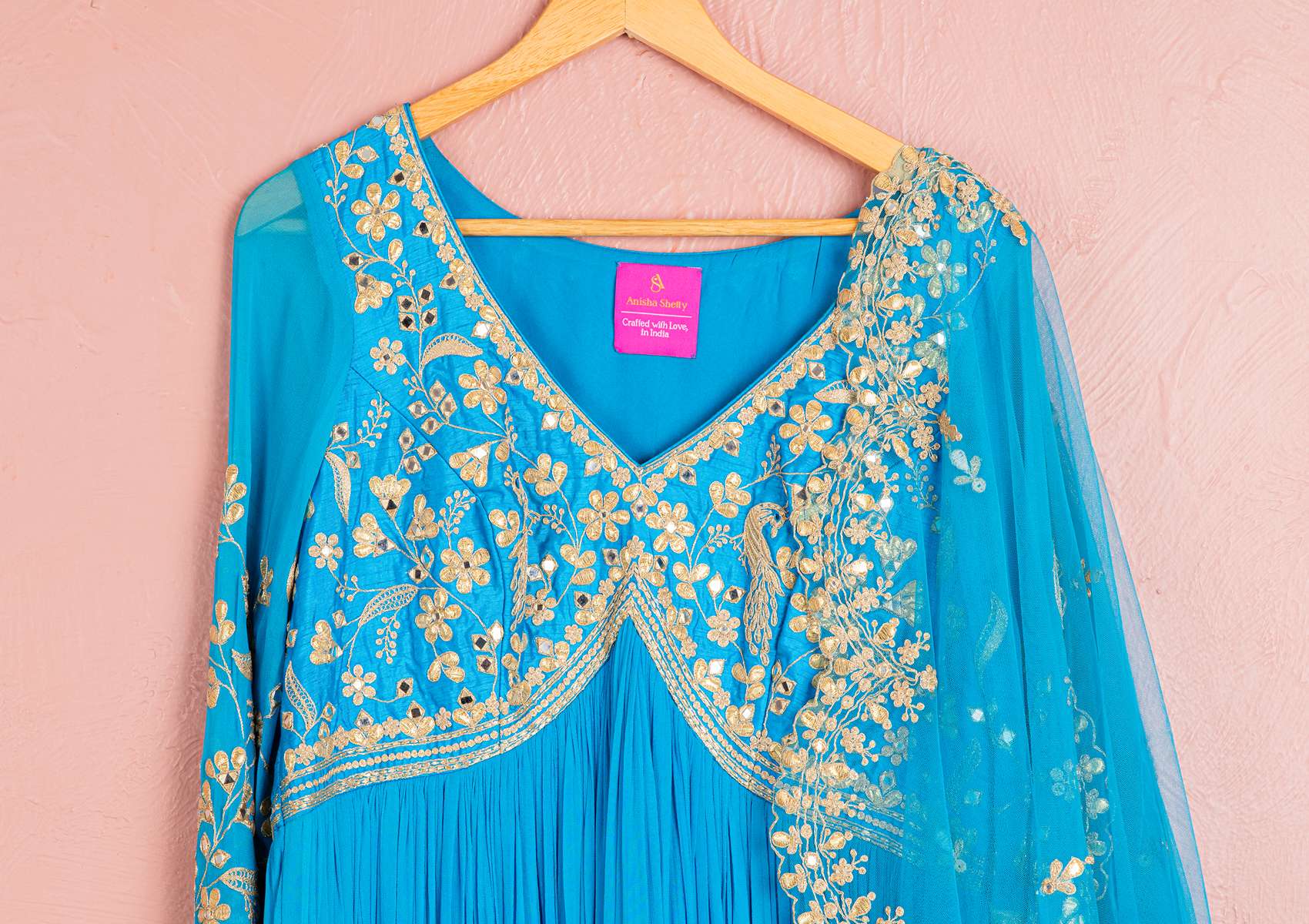 Capri Blue Gota Anarkali Set - Image 5