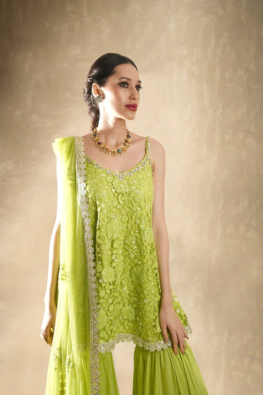 Carnation Kurta Gharara Set - Image 3