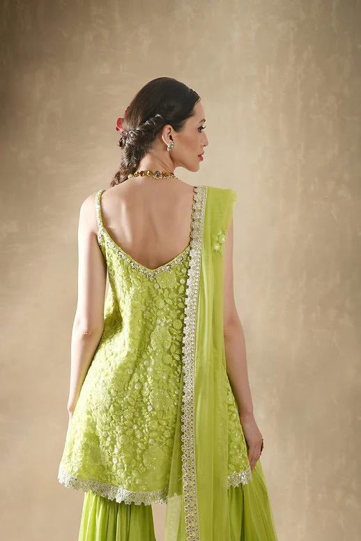 Carnation Kurta Gharara Set - Image 4
