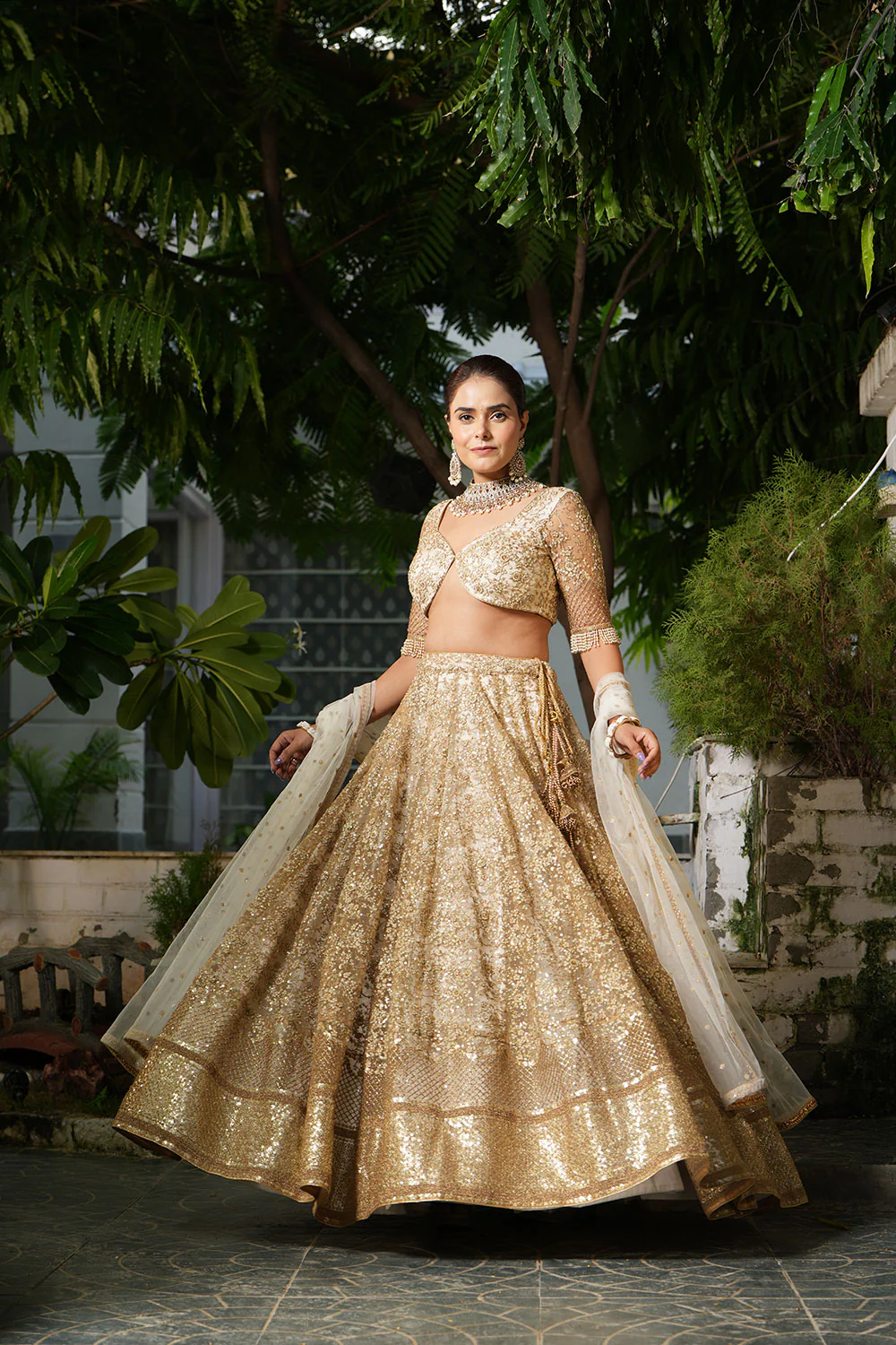 Champagne Embroidered Set - Image 5