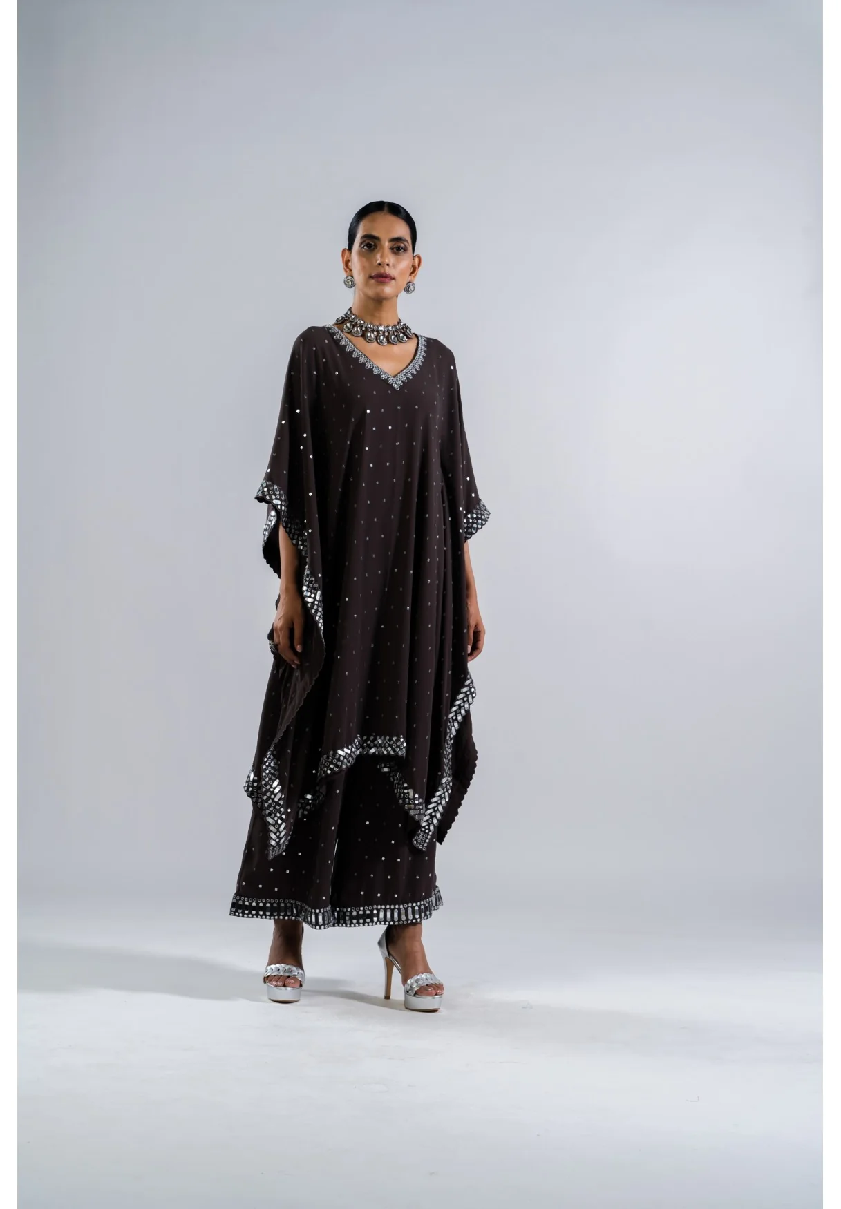 Charcoal Grey Kaftan Set
