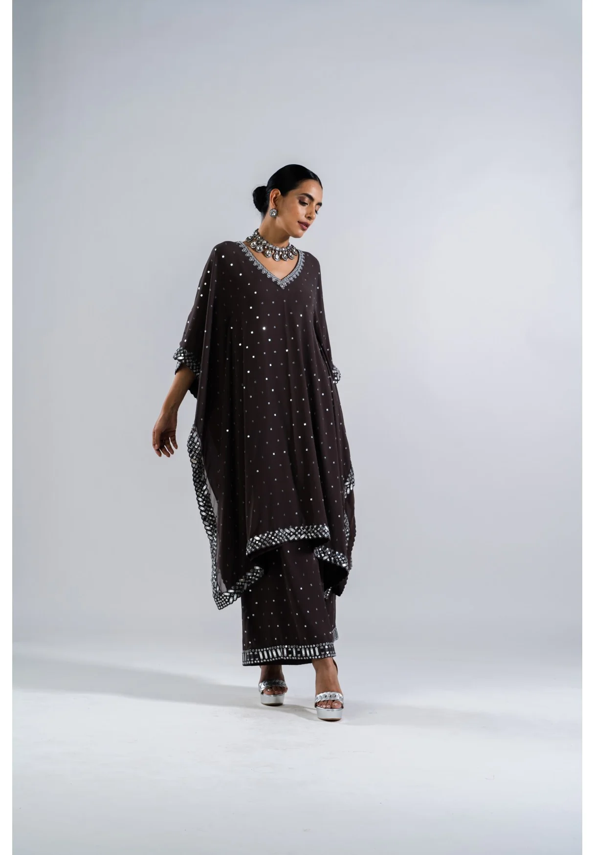 Charcoal Grey Kaftan Set - Image 2