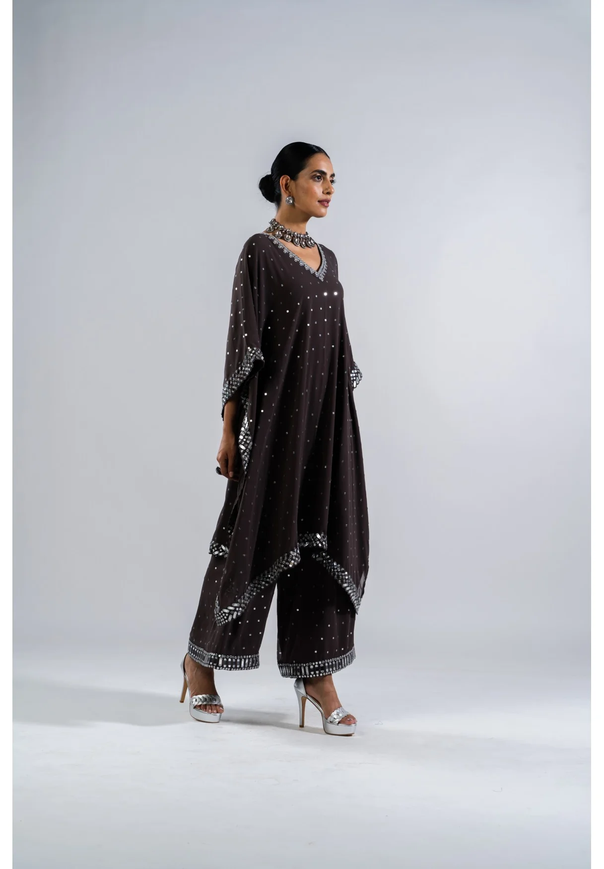 Charcoal Grey Kaftan Set - Image 3