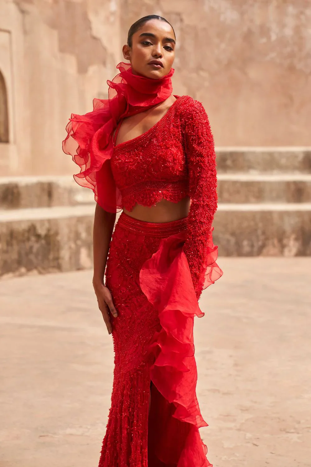 Crystal Cascade Lehenga Set - Image 3
