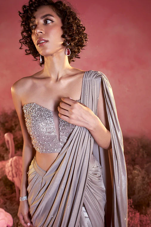 Crystal Drape Saree - Image 2