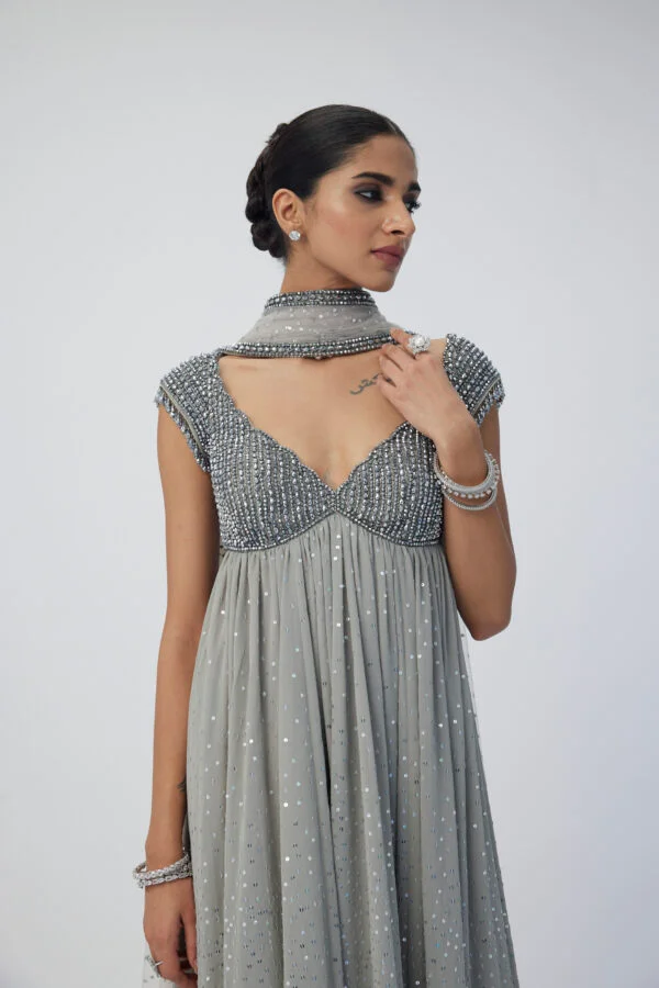 Crystal Grey Kurta Set - Image 2