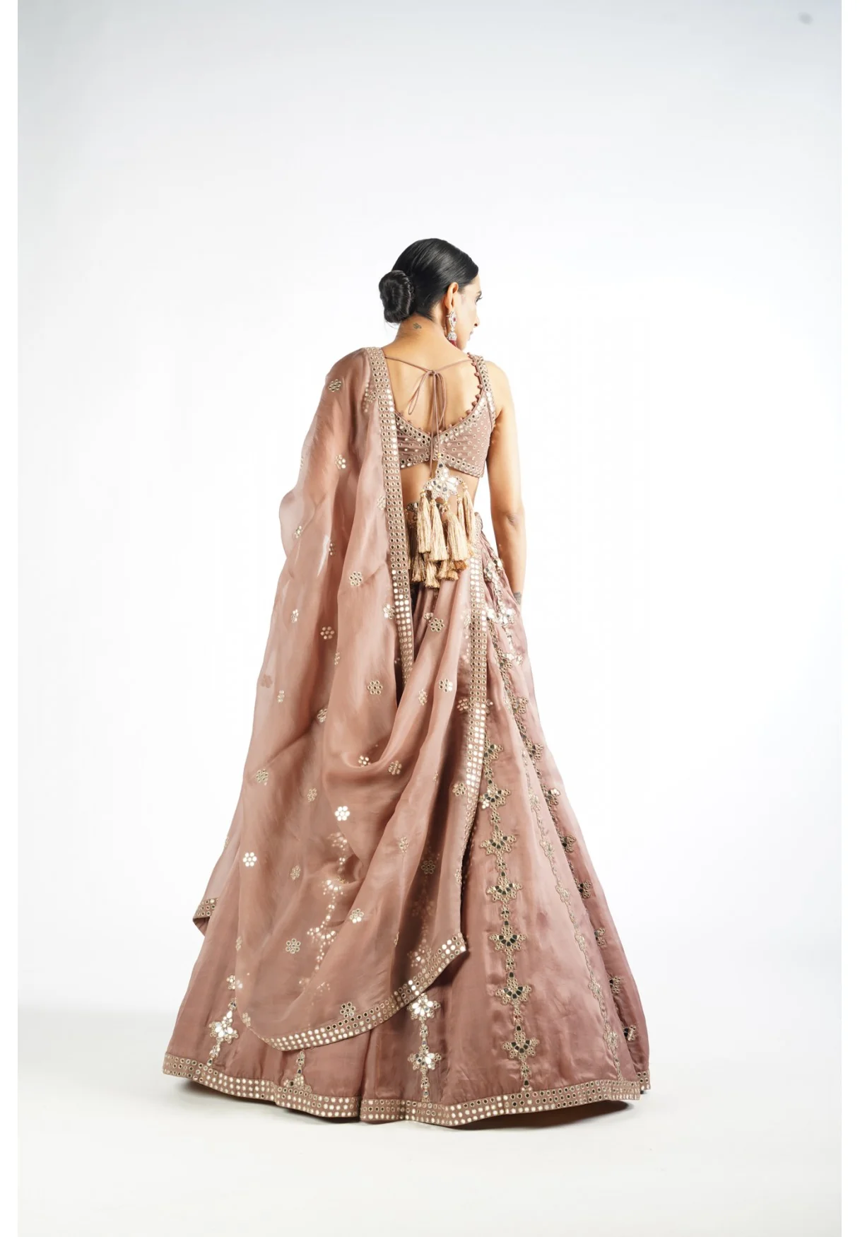 Deep Beige Chandelier Drop Lehenga Set - Image 3