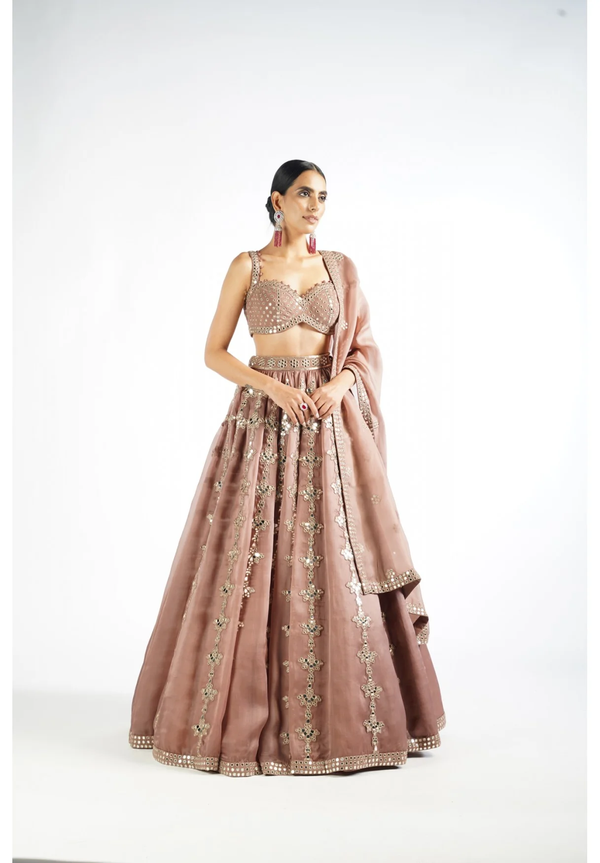 Deep Beige Chandelier Drop Lehenga Set - Image 4