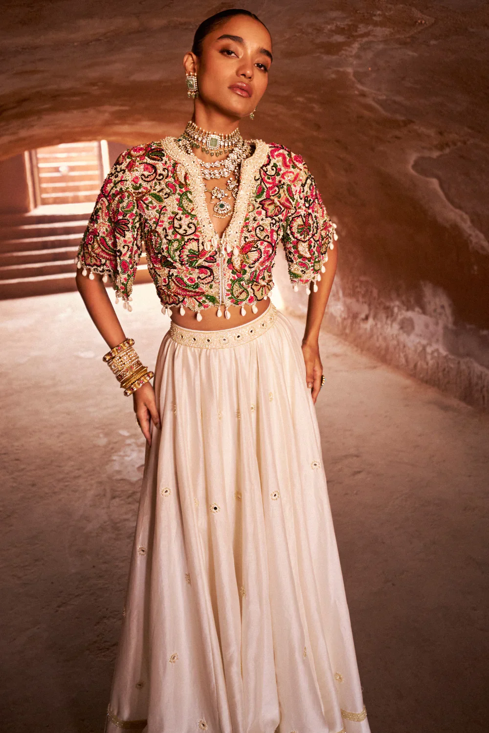 Desert Rose Blouse Lehenga Set - Image 4