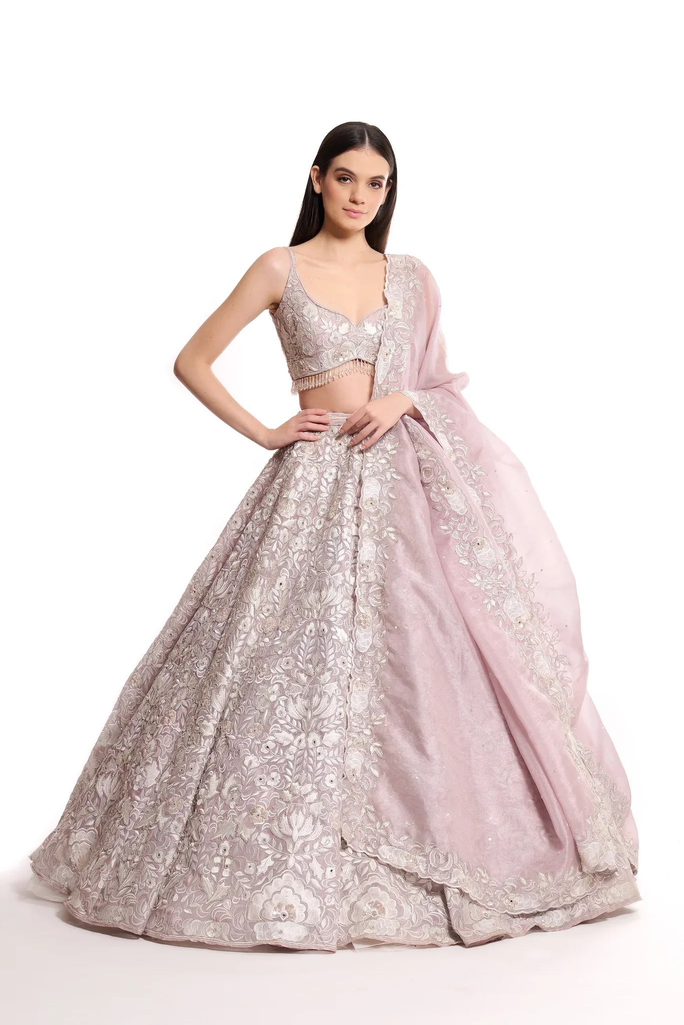 DONNA - Exquisite 12 Kali Lehenga With Intricate Thread - Image 2