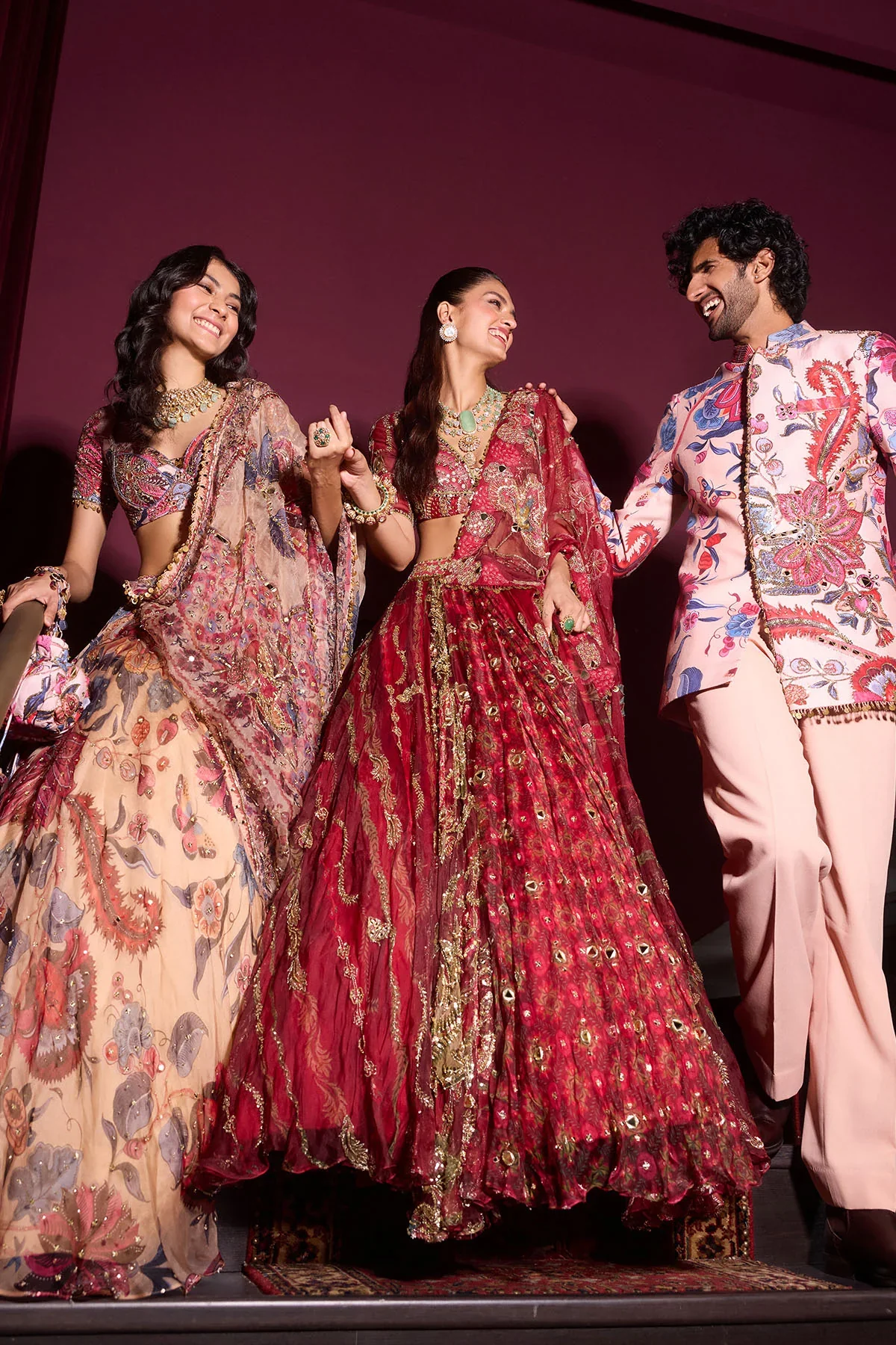 Ehlam with Veil - Hand Embroidered Bridal Lehenga Set - Image 9