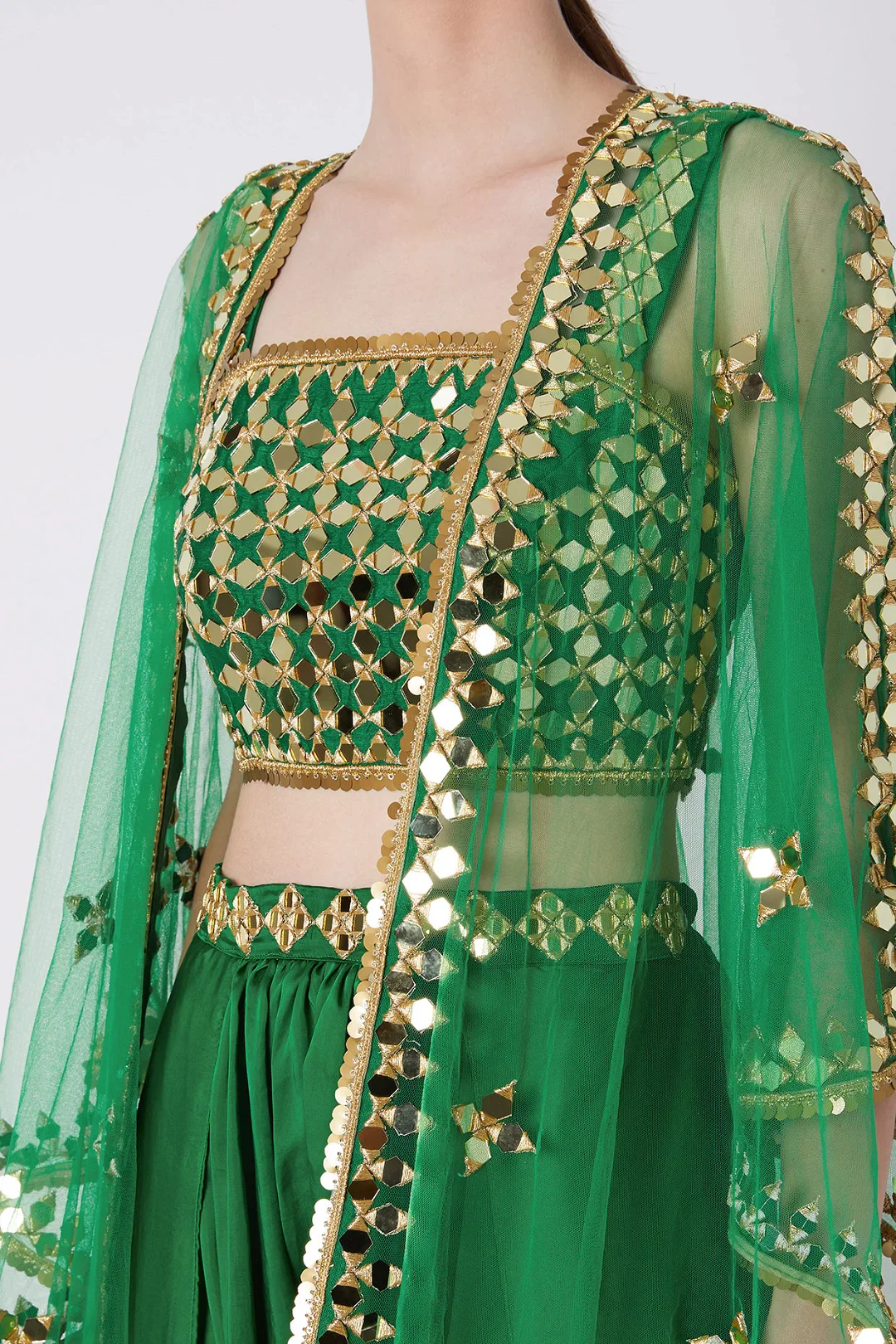 Emerald Green Embroidered Dhoti Set - Image 4