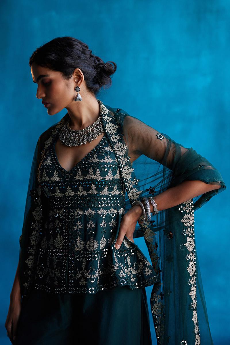 Emerald Green Sharara Set - Image 3